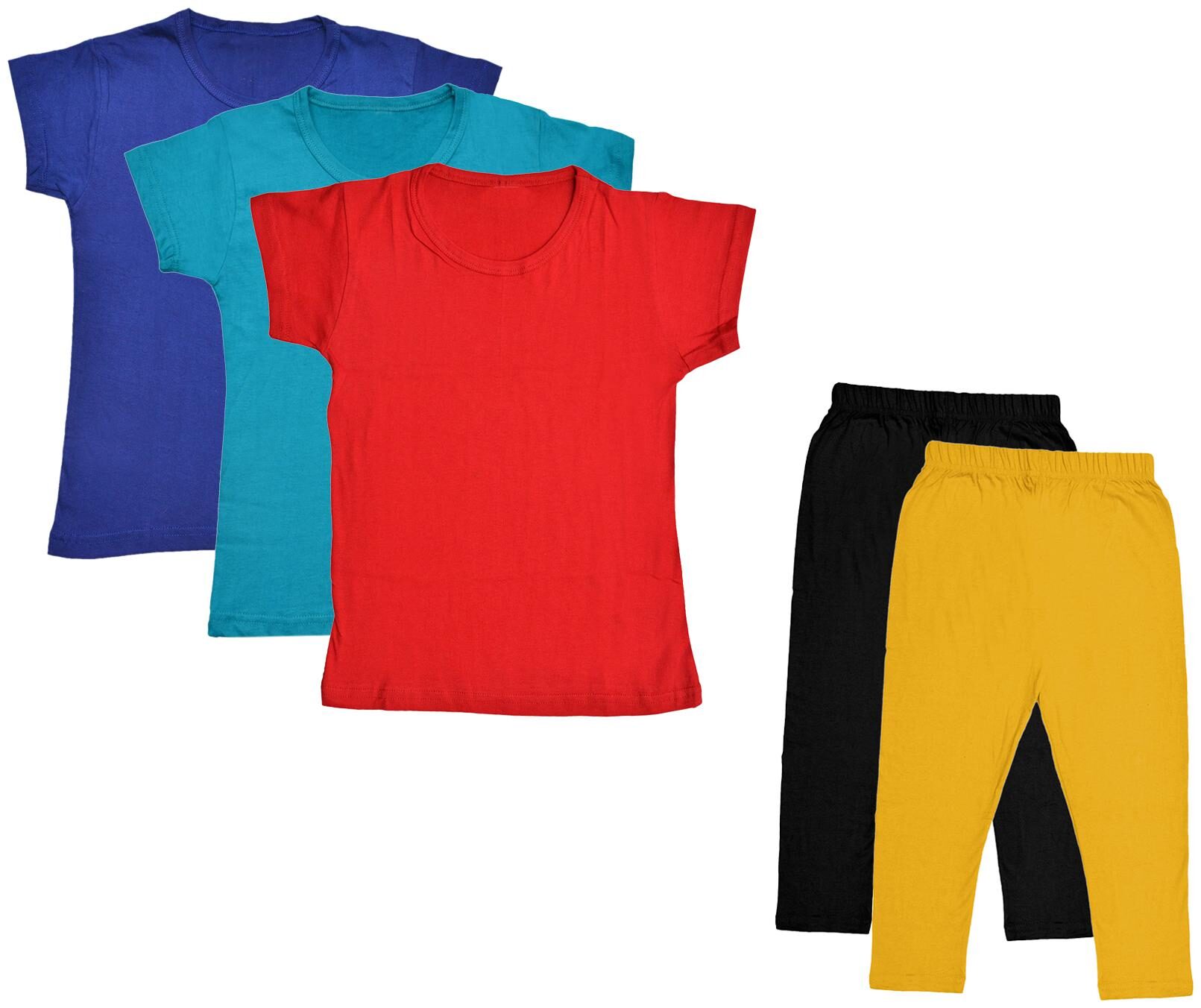 

Indiweaves Girl Cotton Top Bottom Set - Multi
