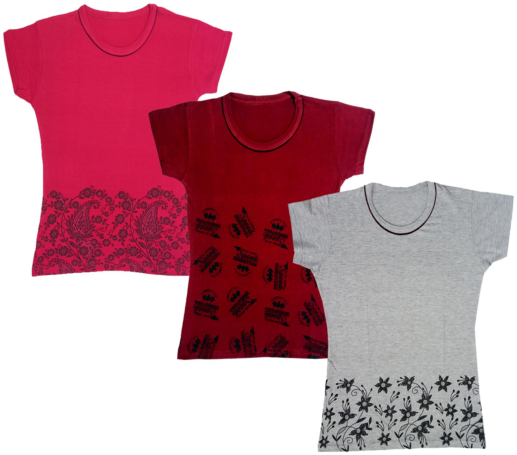 

Indiweaves Girl Cotton Printed T shirt - Multi