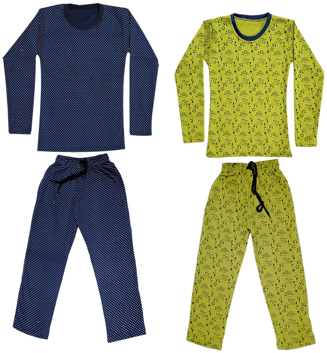 

Indiweaves Girl Wool Top Bottom Set - Green Blue