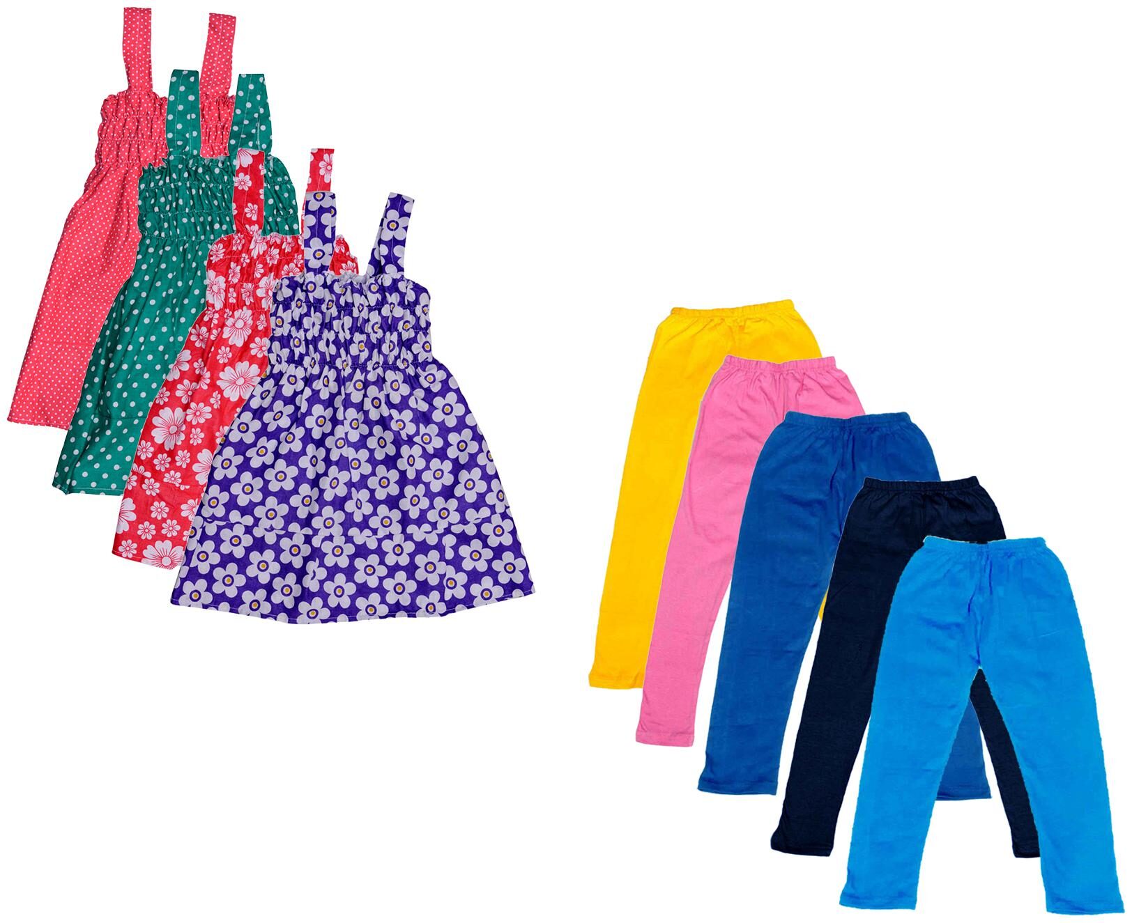 

Indiweaves Girl Cotton Top Bottom Set - Multi