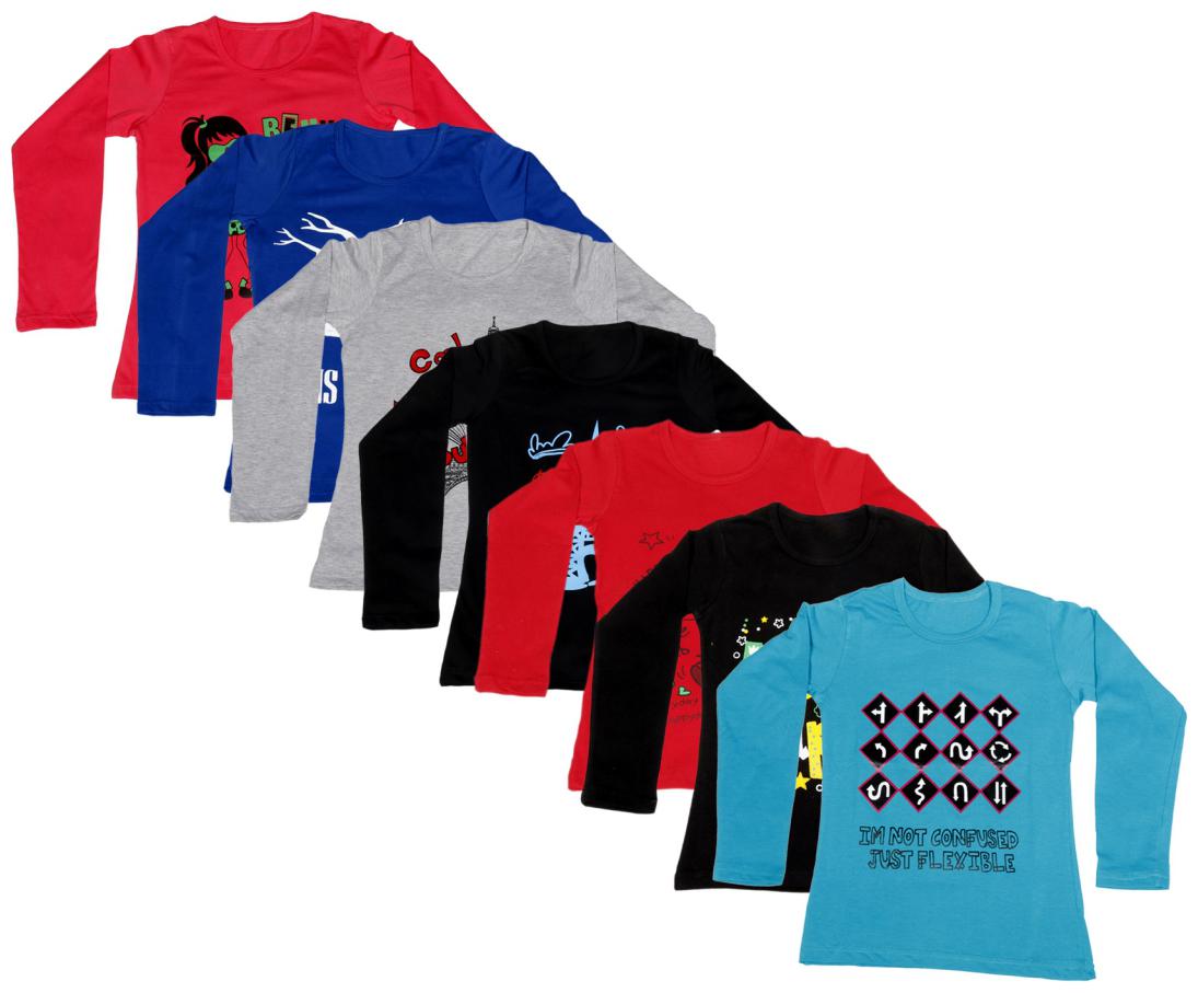 

Indiweaves Girl Cotton Printed T shirt - Multi