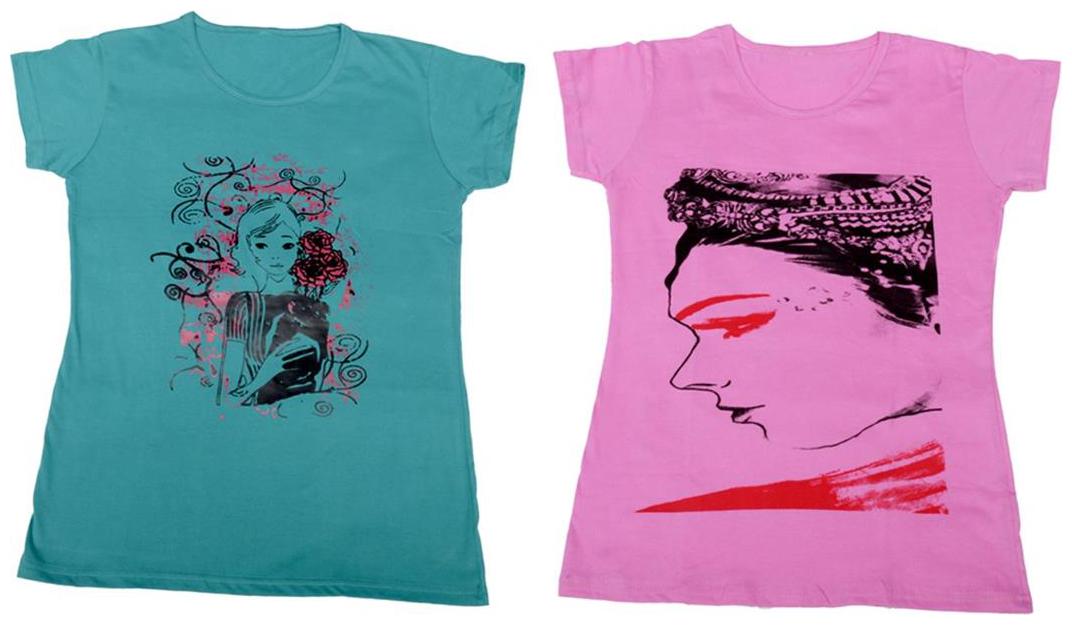 

Indiweaves Girl Cotton Solid T shirt - Multi