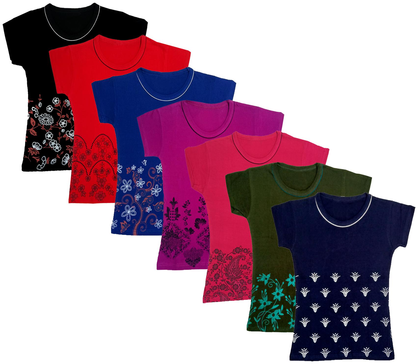

Indiweaves Girl Cotton Printed T shirt - Multi