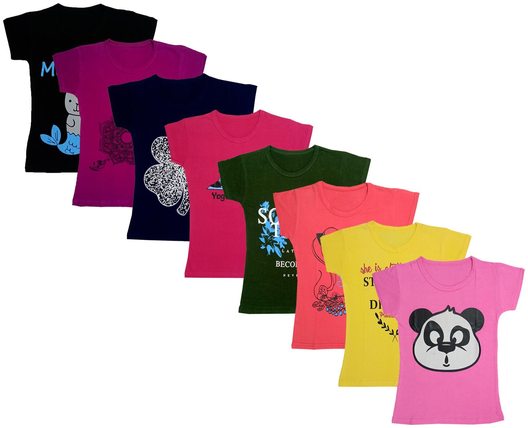 

Indiweaves Girl Cotton Printed T shirt - Multi