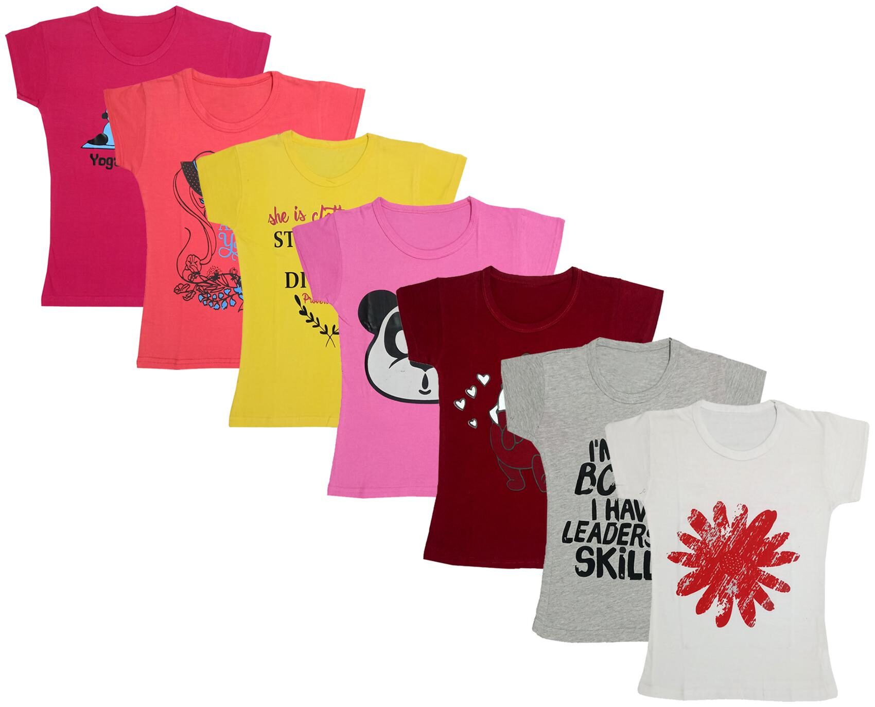 

Indiweaves Girl Cotton Printed T shirt - Multi