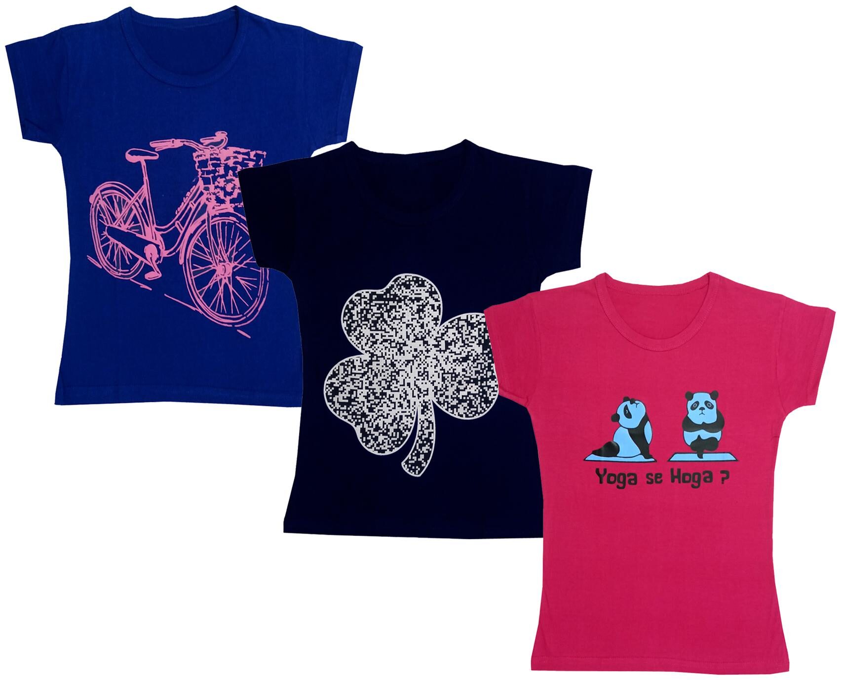 

Indiweaves Girl Cotton Printed T shirt - Multi