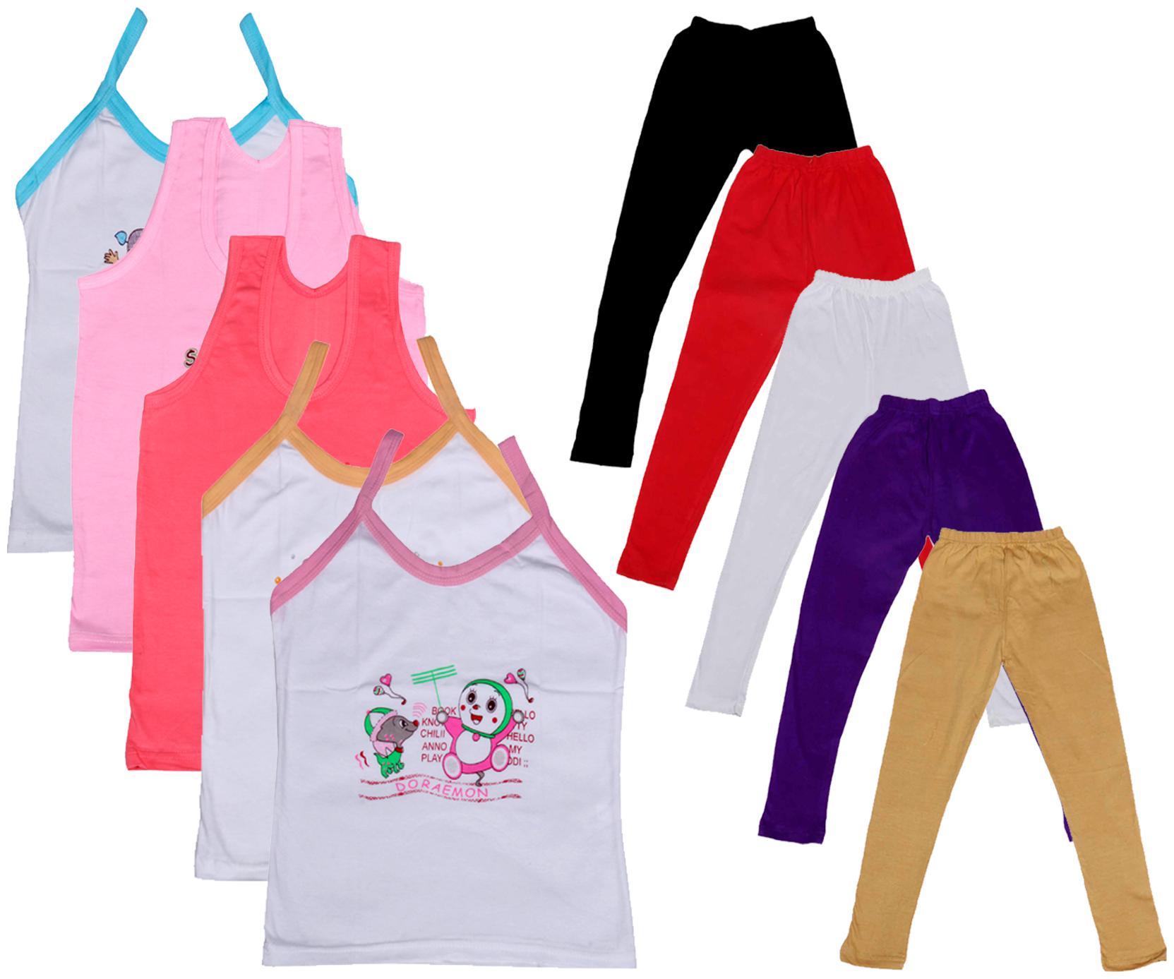 

Indiweaves Girl Cotton Top Bottom Set - Multi