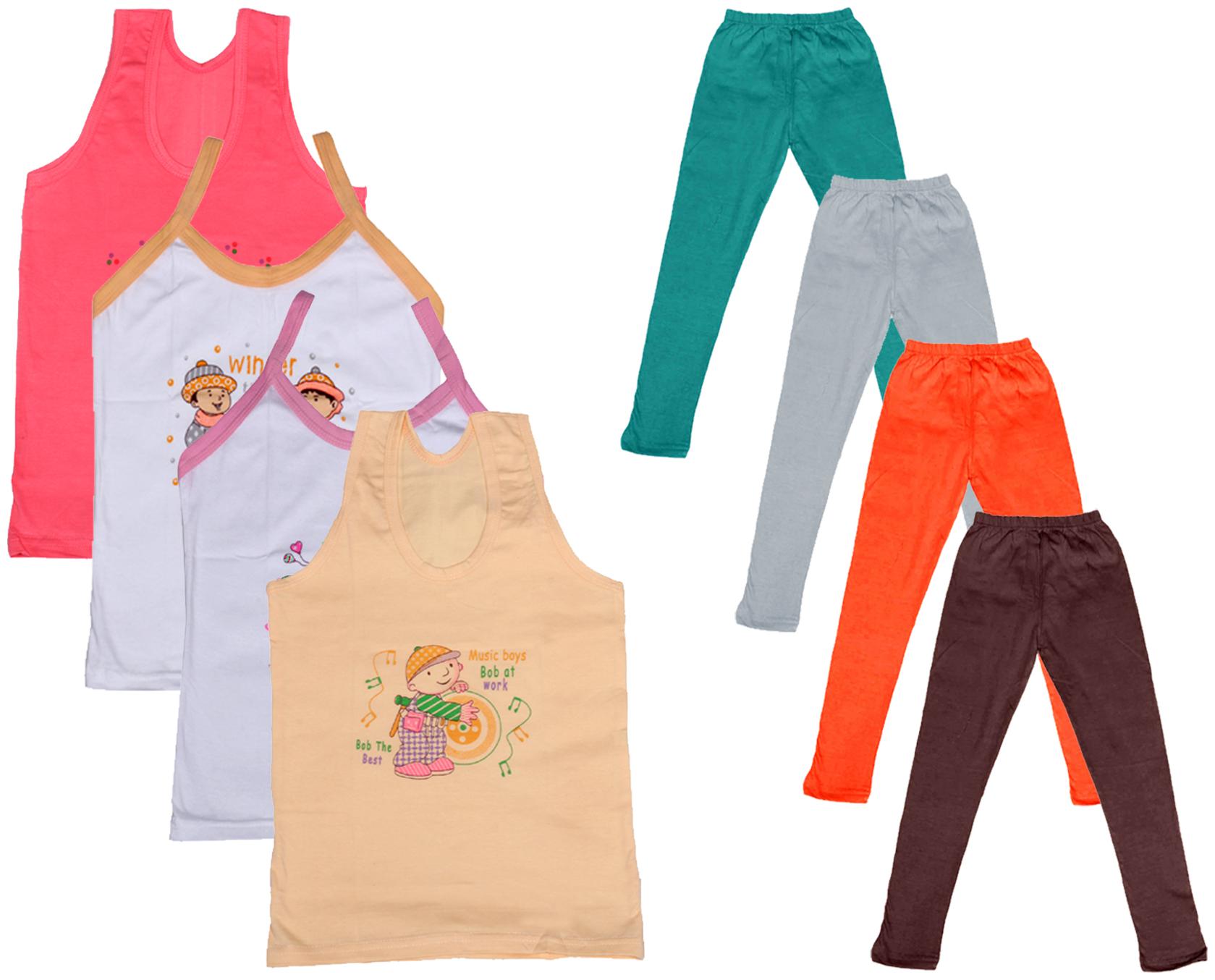 

Indiweaves Girl Cotton Top Bottom Set - Multi