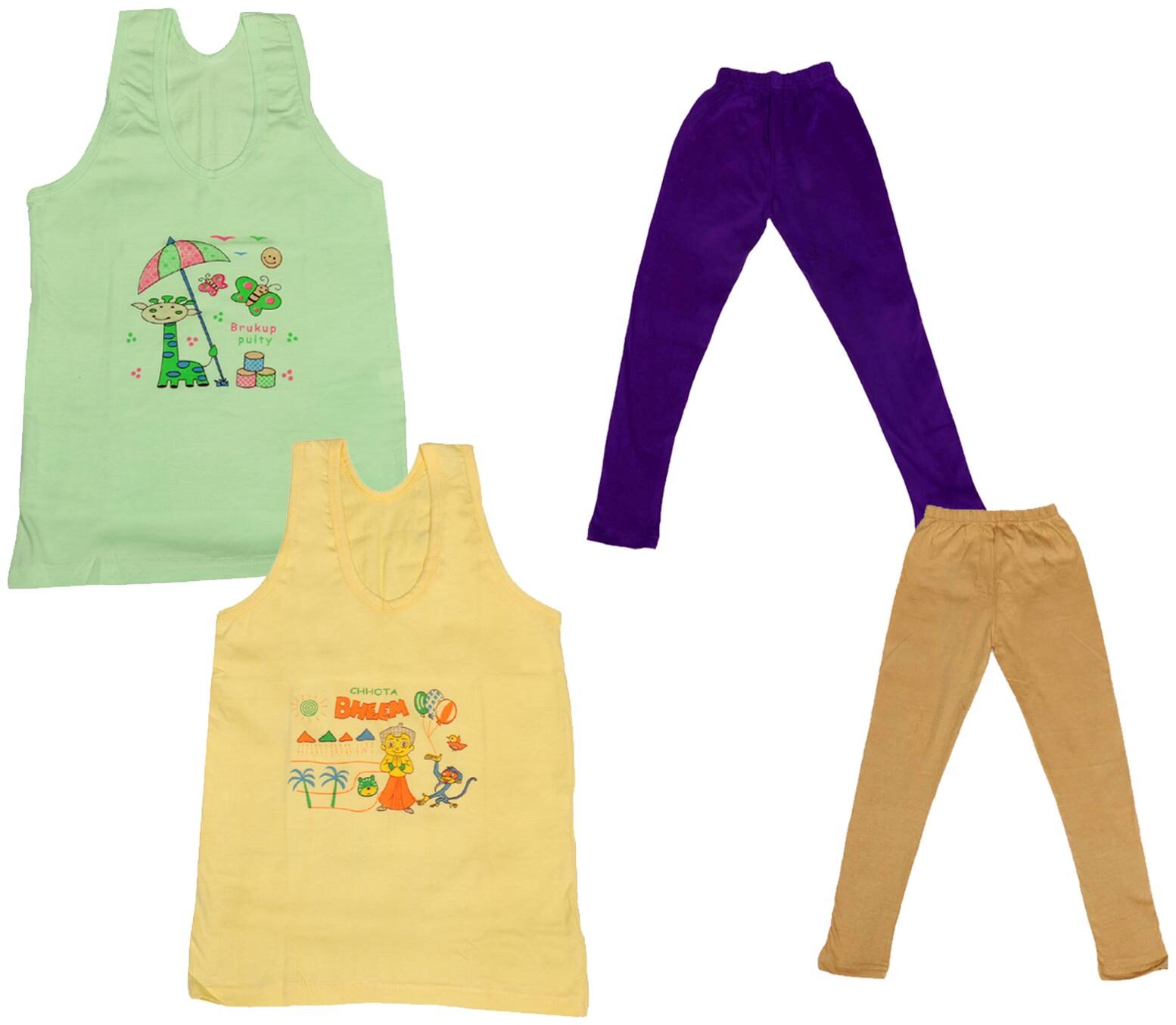 

Indiweaves Girl Cotton Top Bottom Set - Multi