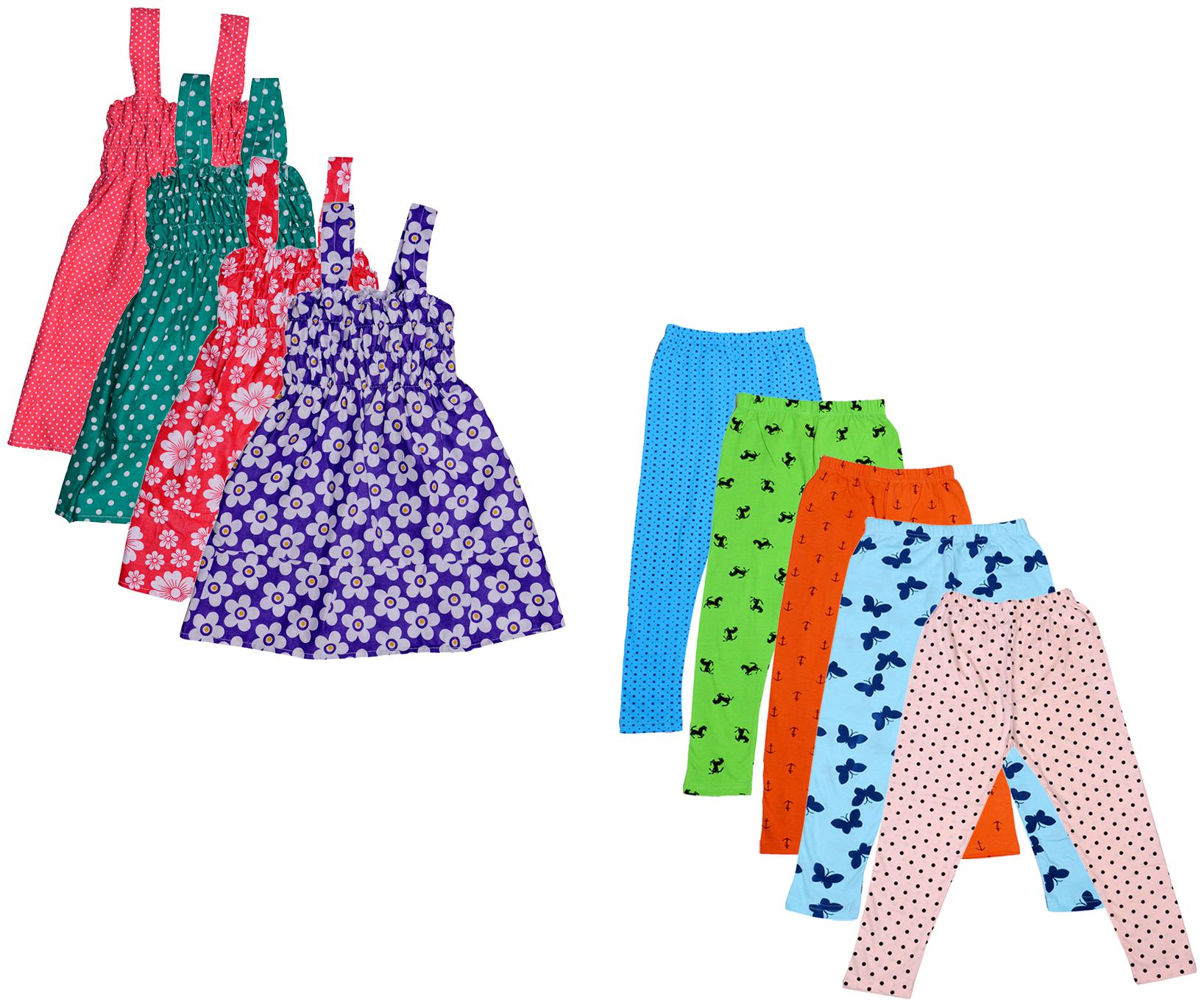 

Indiweaves Girl Cotton Top Bottom Set - Multi