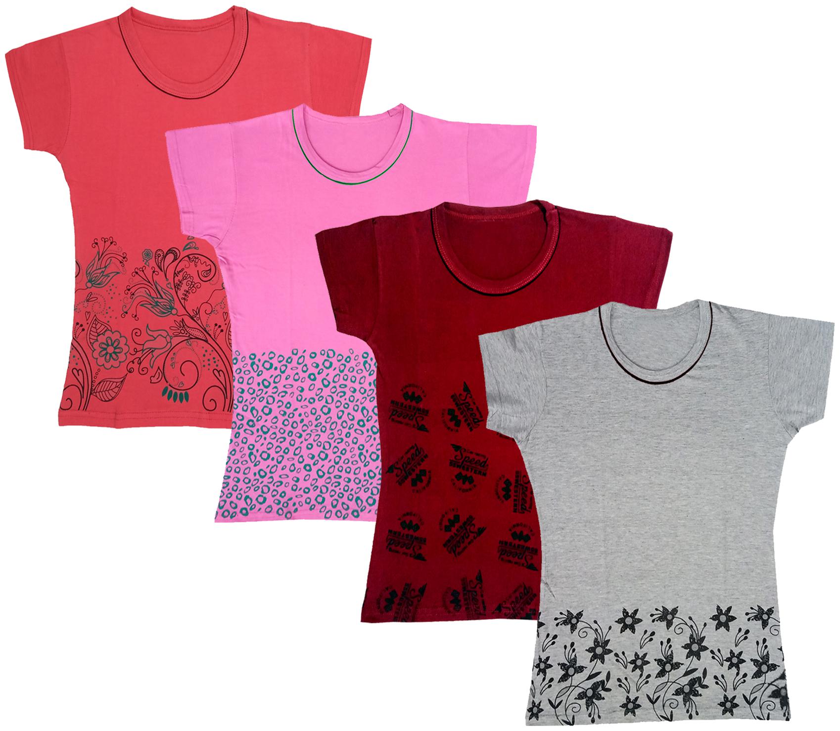 

Indiweaves Girl Cotton Printed T shirt - Multi