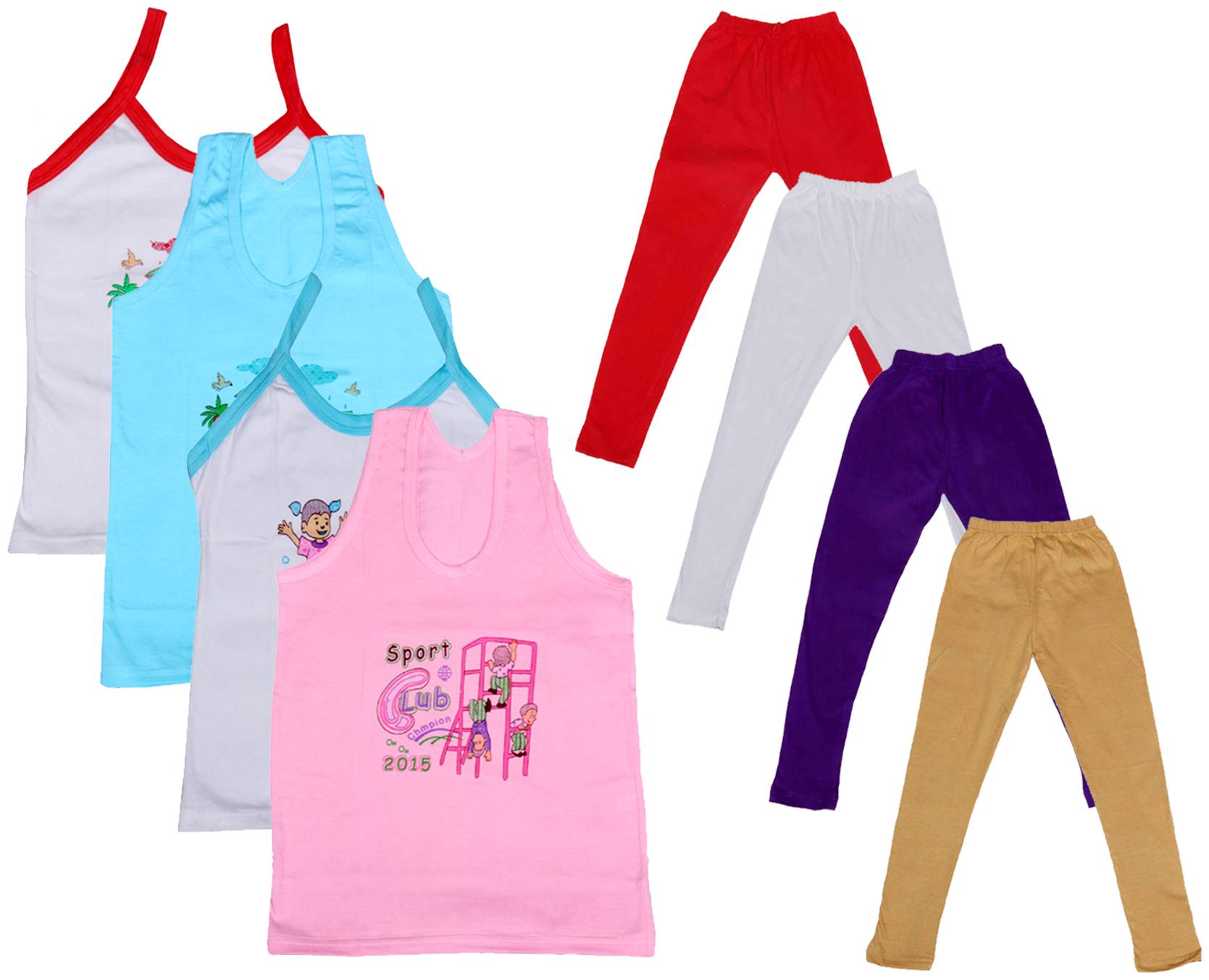 

Indiweaves Girl Cotton Top Bottom Set - Multi