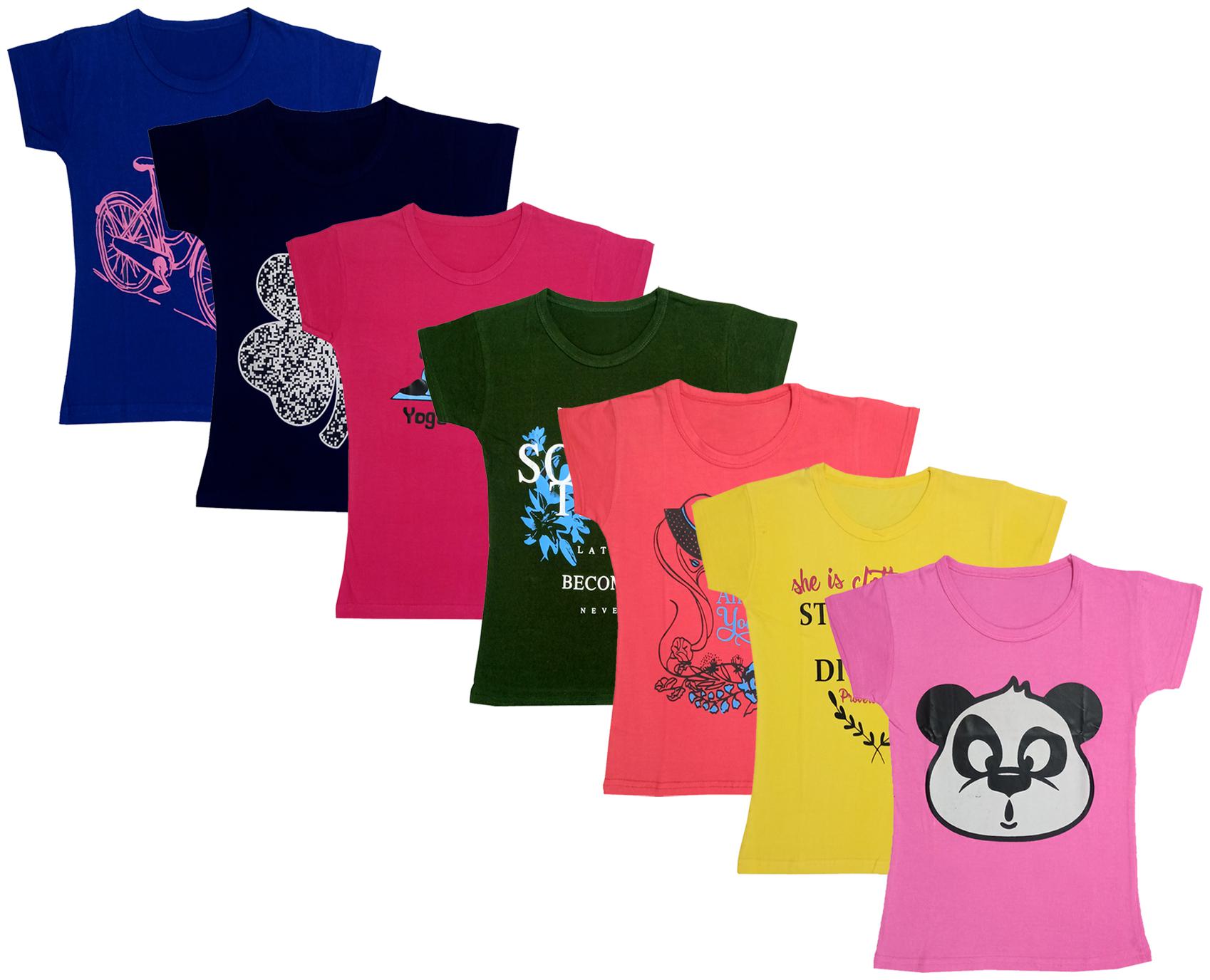 

Indiweaves Girl Cotton Printed T shirt - Multi