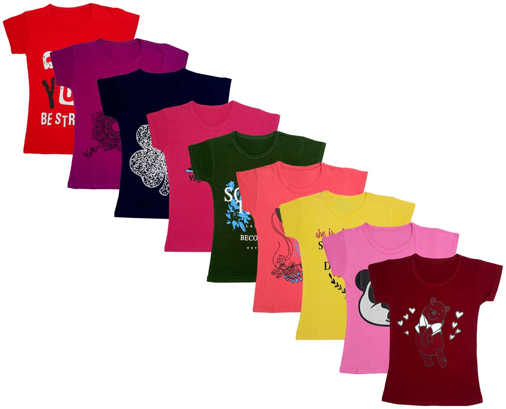 

Indiweaves Girl Cotton Printed T shirt - Multi