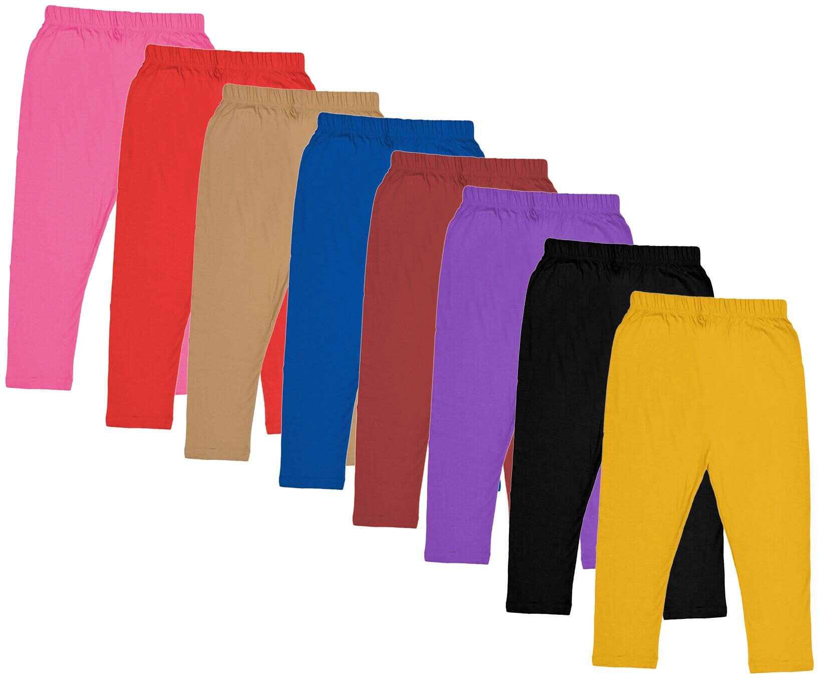 

Indiweaves Girl Cotton Solid Capri - Multi