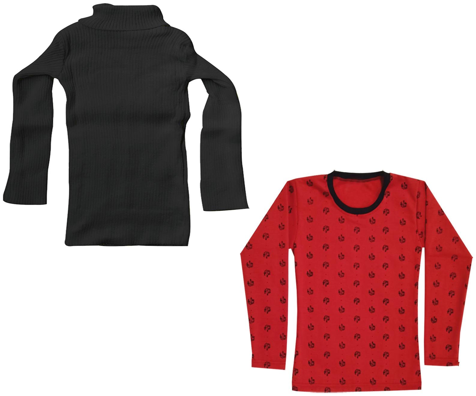 

Indiweaves Girl Wool Printed T shirt - Black Red