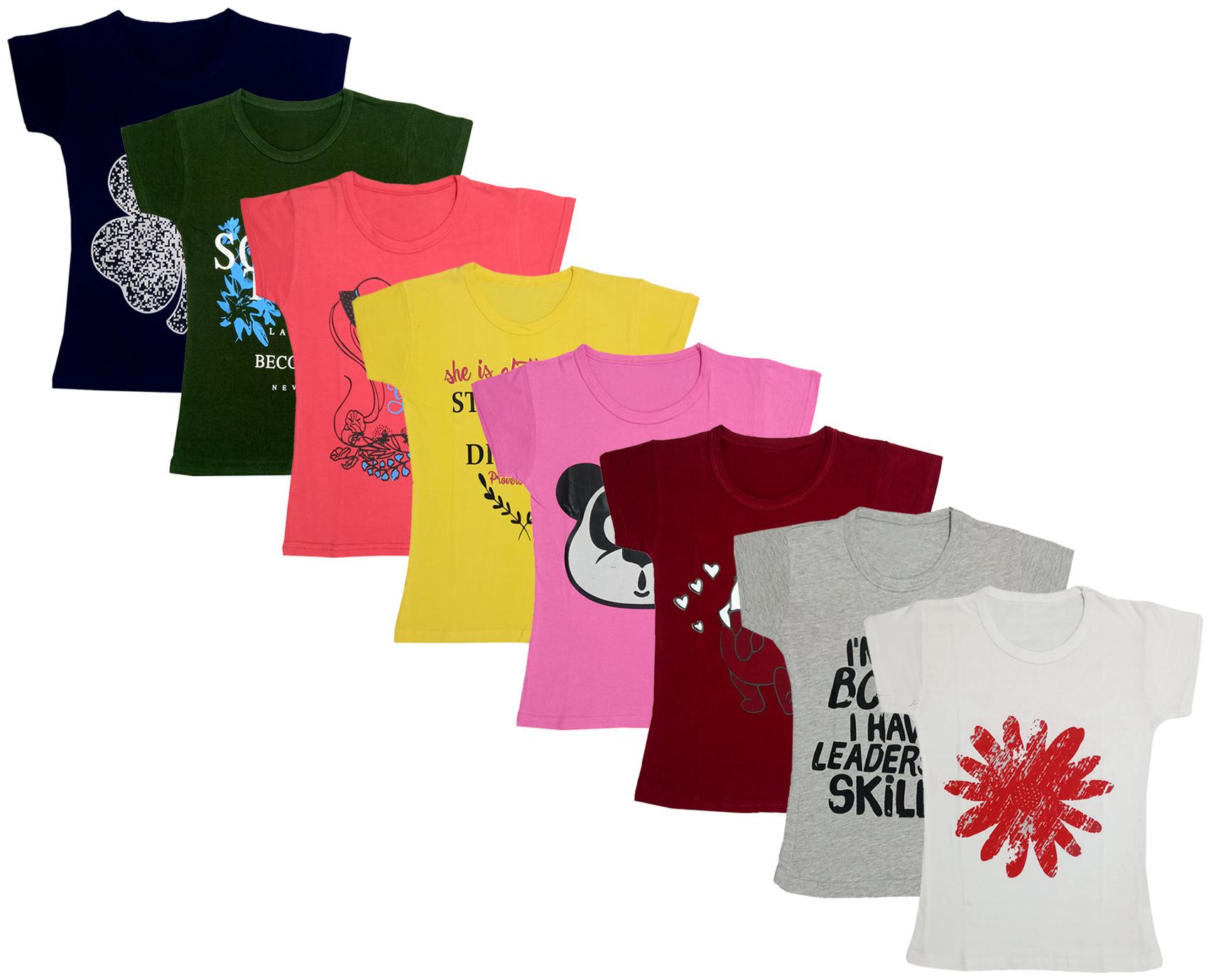

Indiweaves Girl Cotton Printed T shirt - Multi