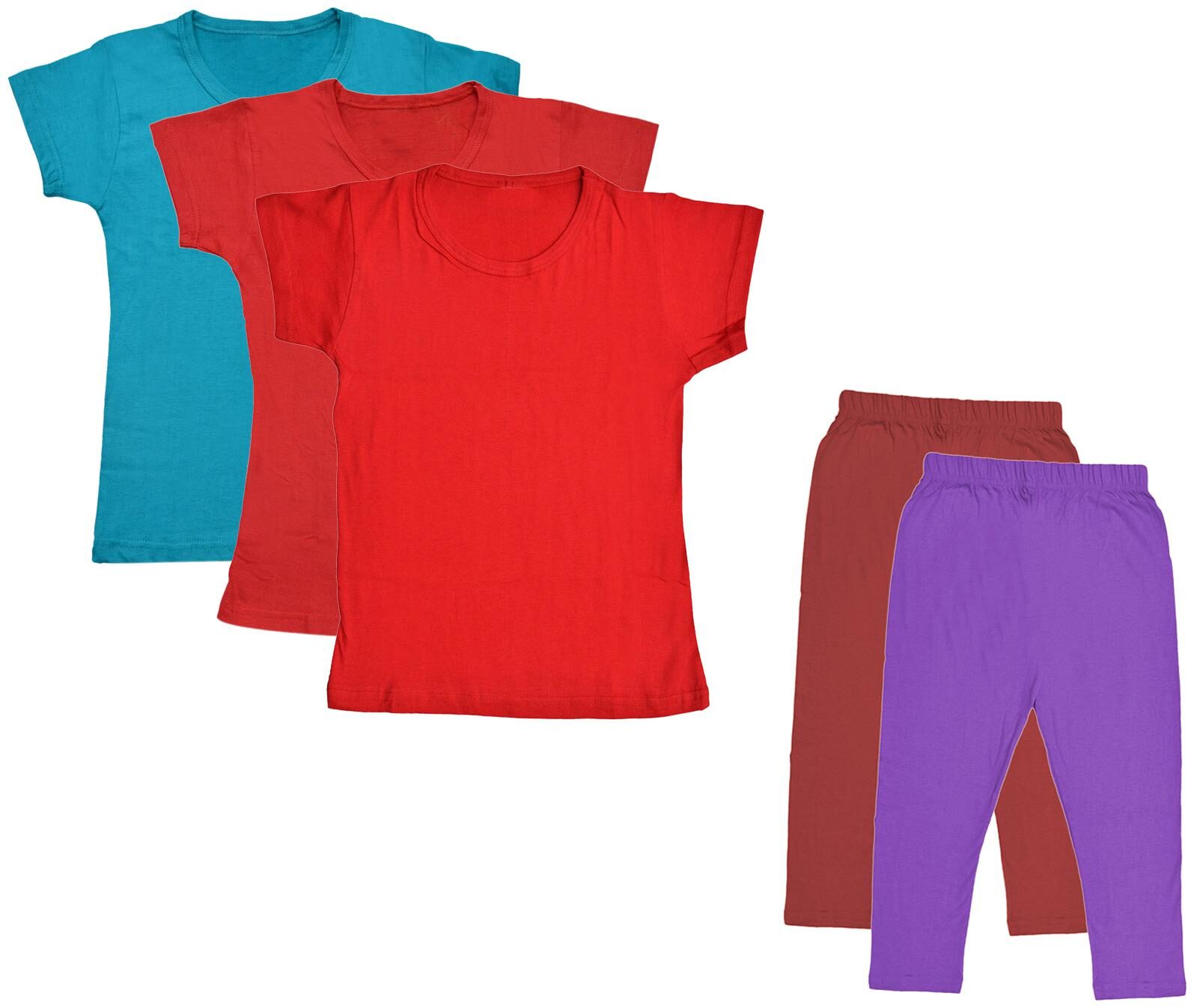 

Indiweaves Girl Cotton Top Bottom Set - Multi