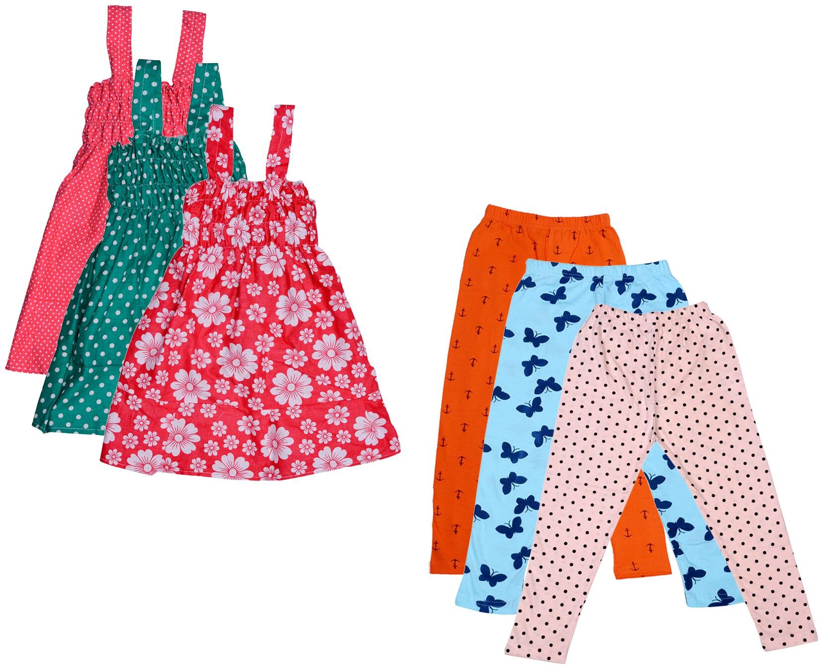 

Indiweaves Girl Cotton Top Bottom Set - Multi