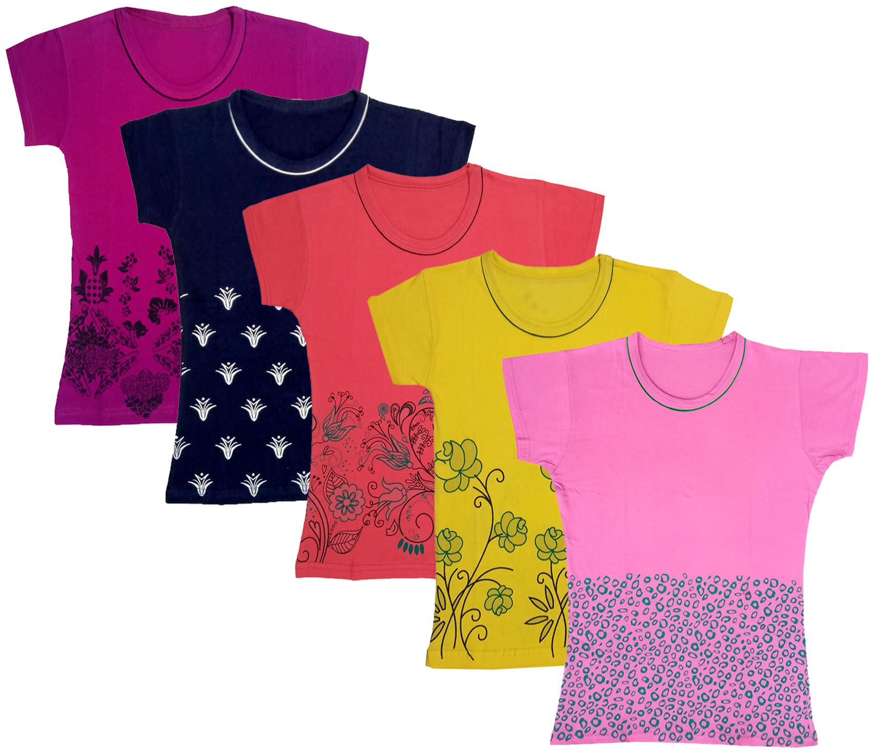 

Indiweaves Girl Cotton Printed T shirt - Multi