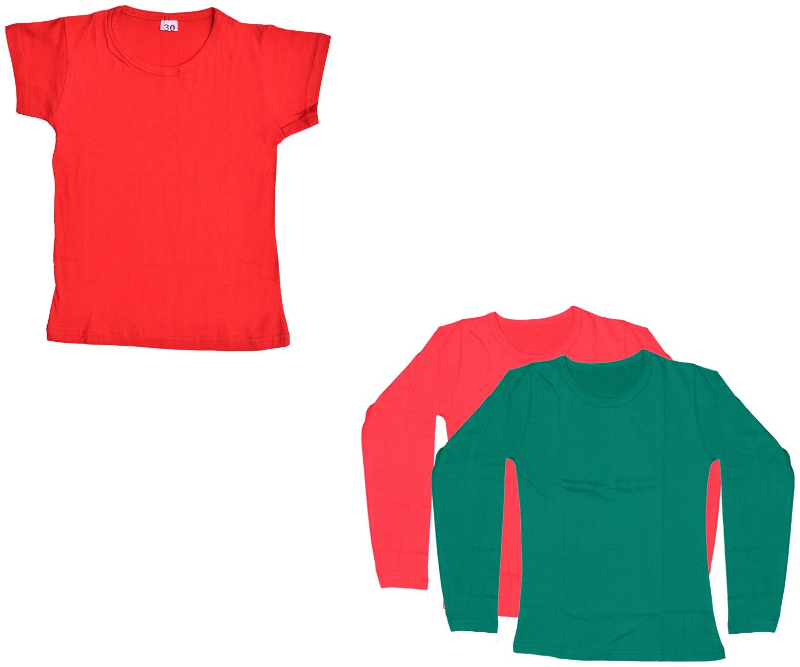 

Indiweaves Girl Cotton Solid T shirt - Multi