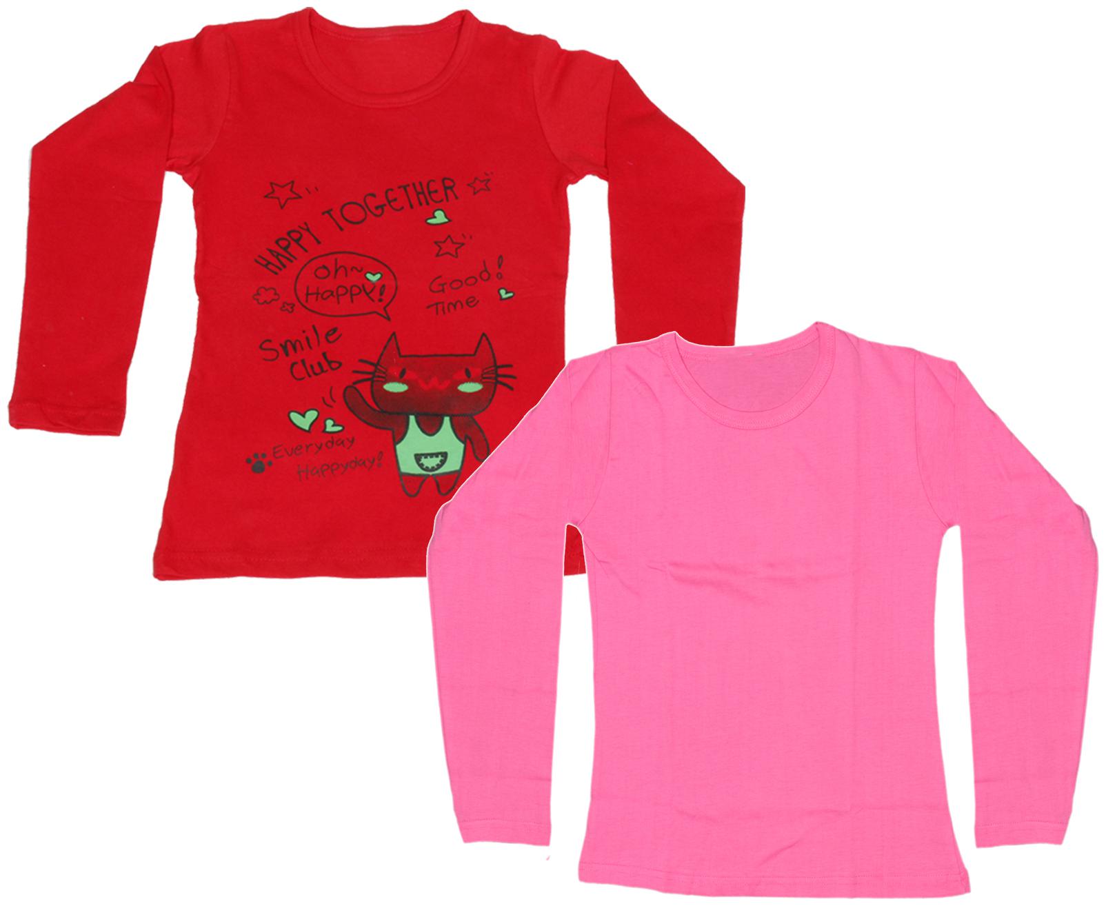 

Indiweaves Girl Cotton Printed T shirt - Red