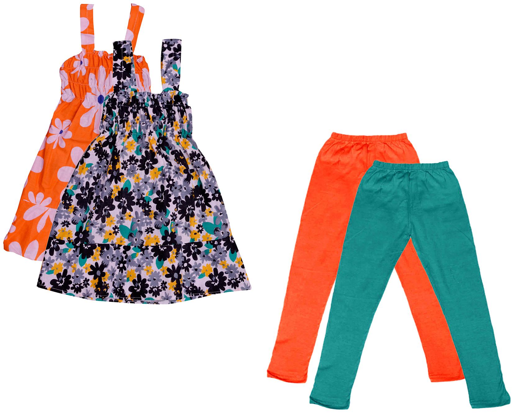 

Indiweaves Girl Cotton Top Bottom Set - Multi