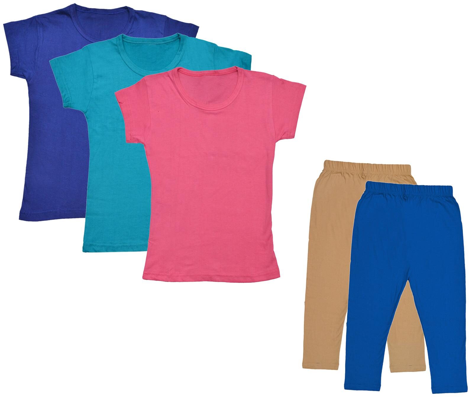 

Indiweaves Girl Cotton Top Bottom Set - Multi