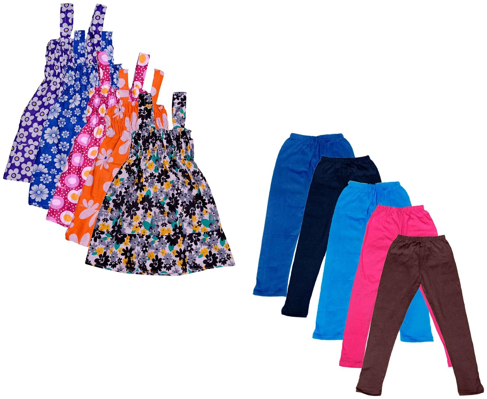 

Indiweaves Girl Cotton Top Bottom Set - Multi