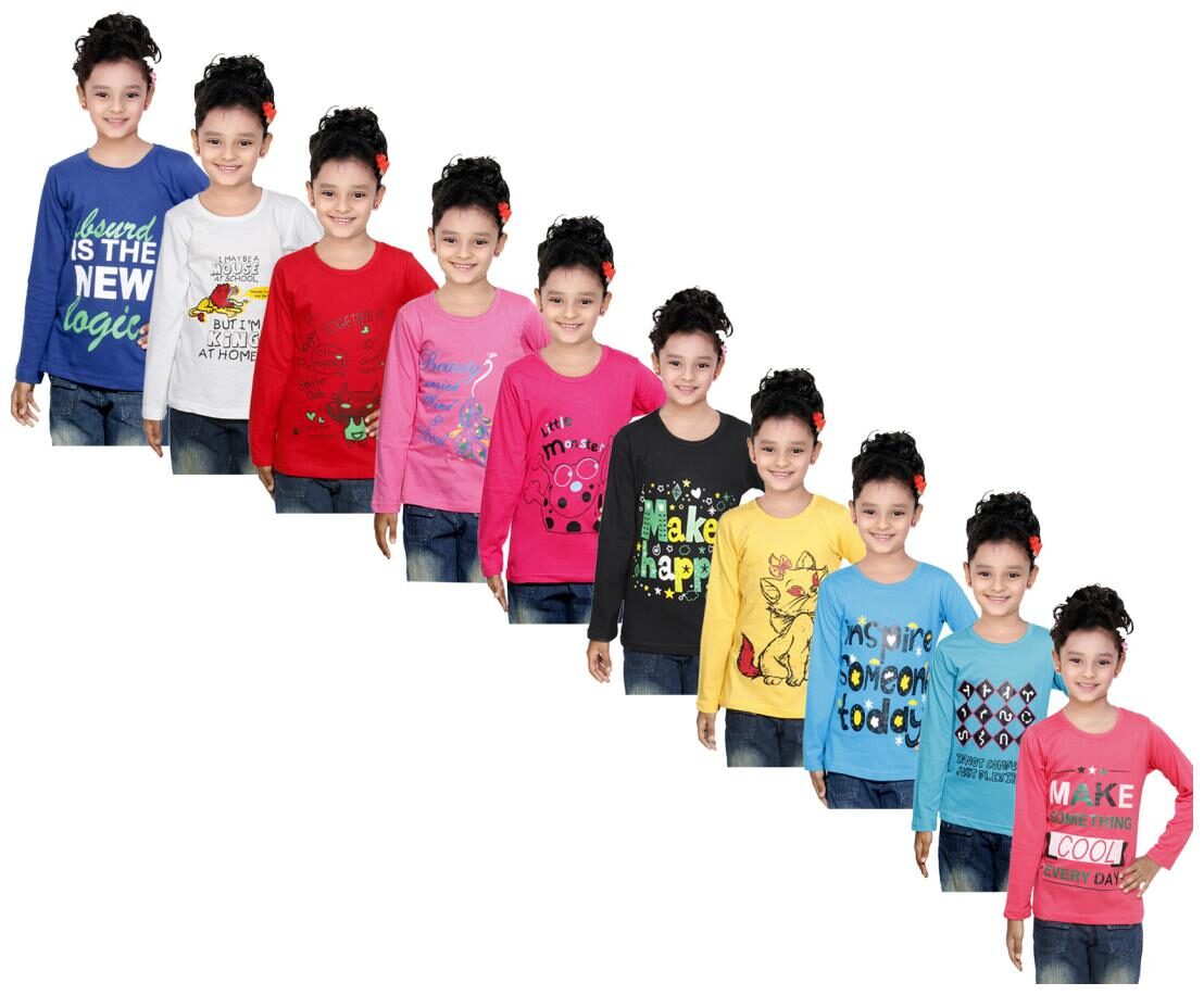 

Indiweaves Girl Cotton Solid Top - Multi