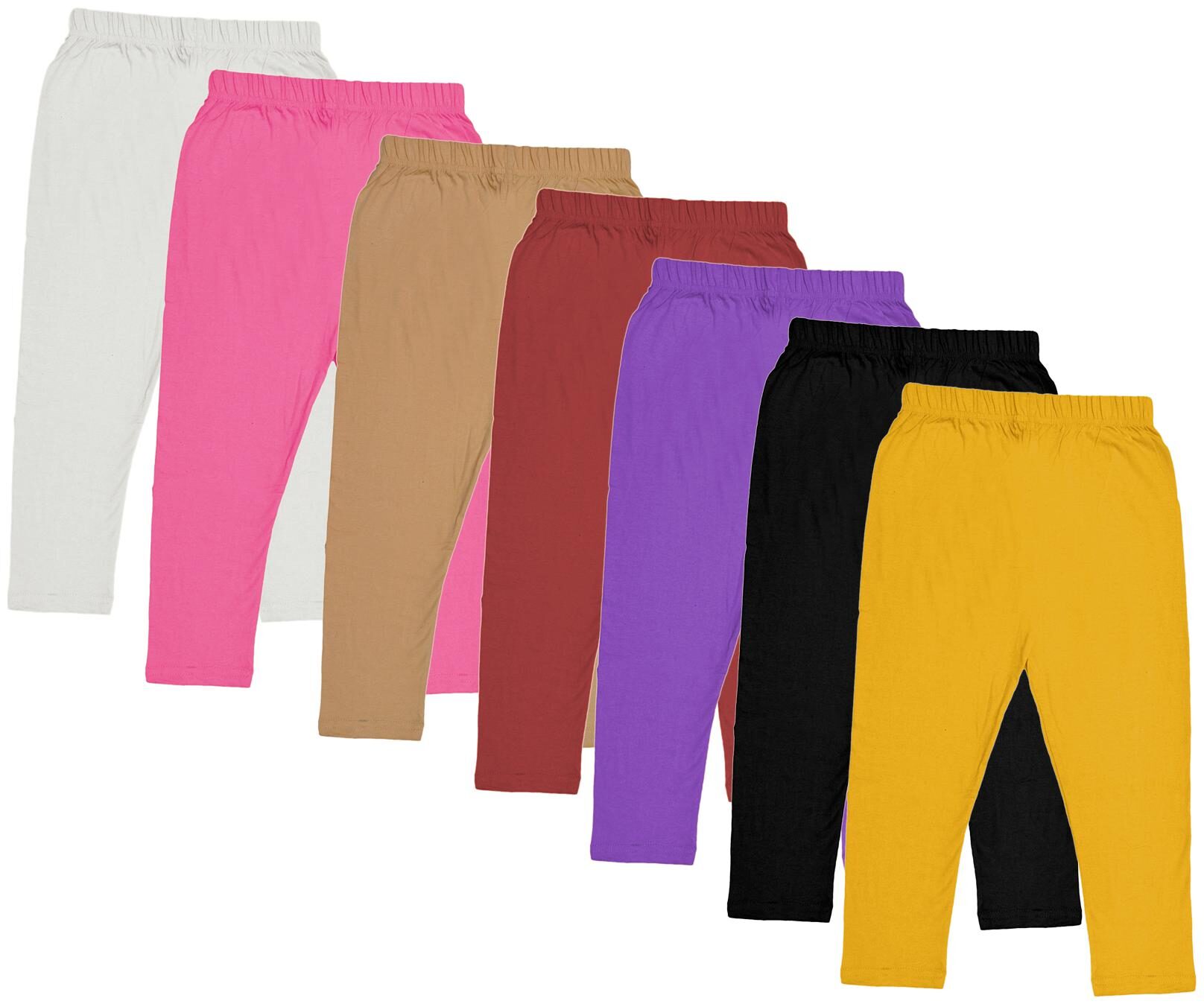 

Indiweaves Girl Cotton Solid Capri - Multi