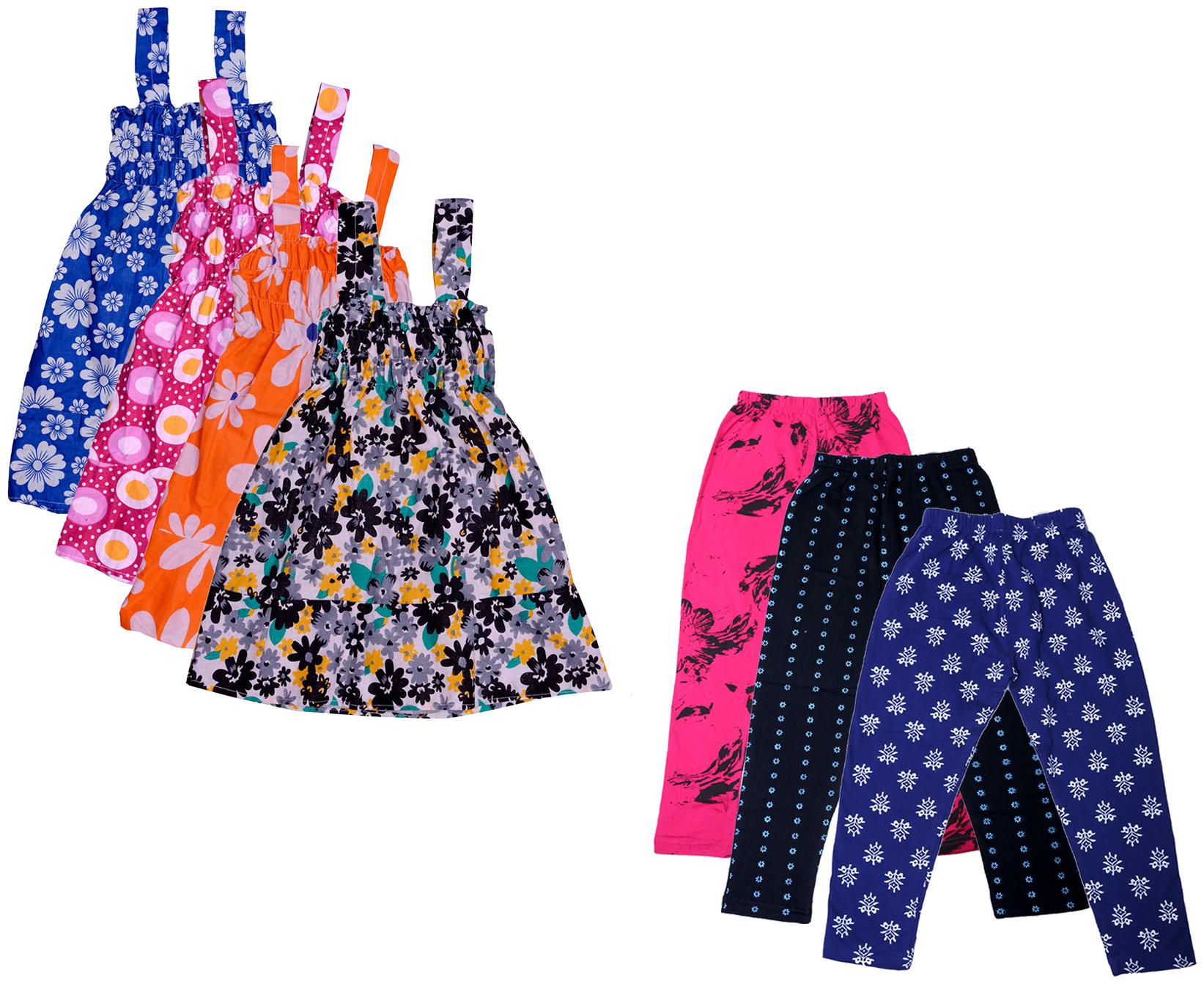 

Indiweaves Girl Cotton Top Bottom Set - Multi