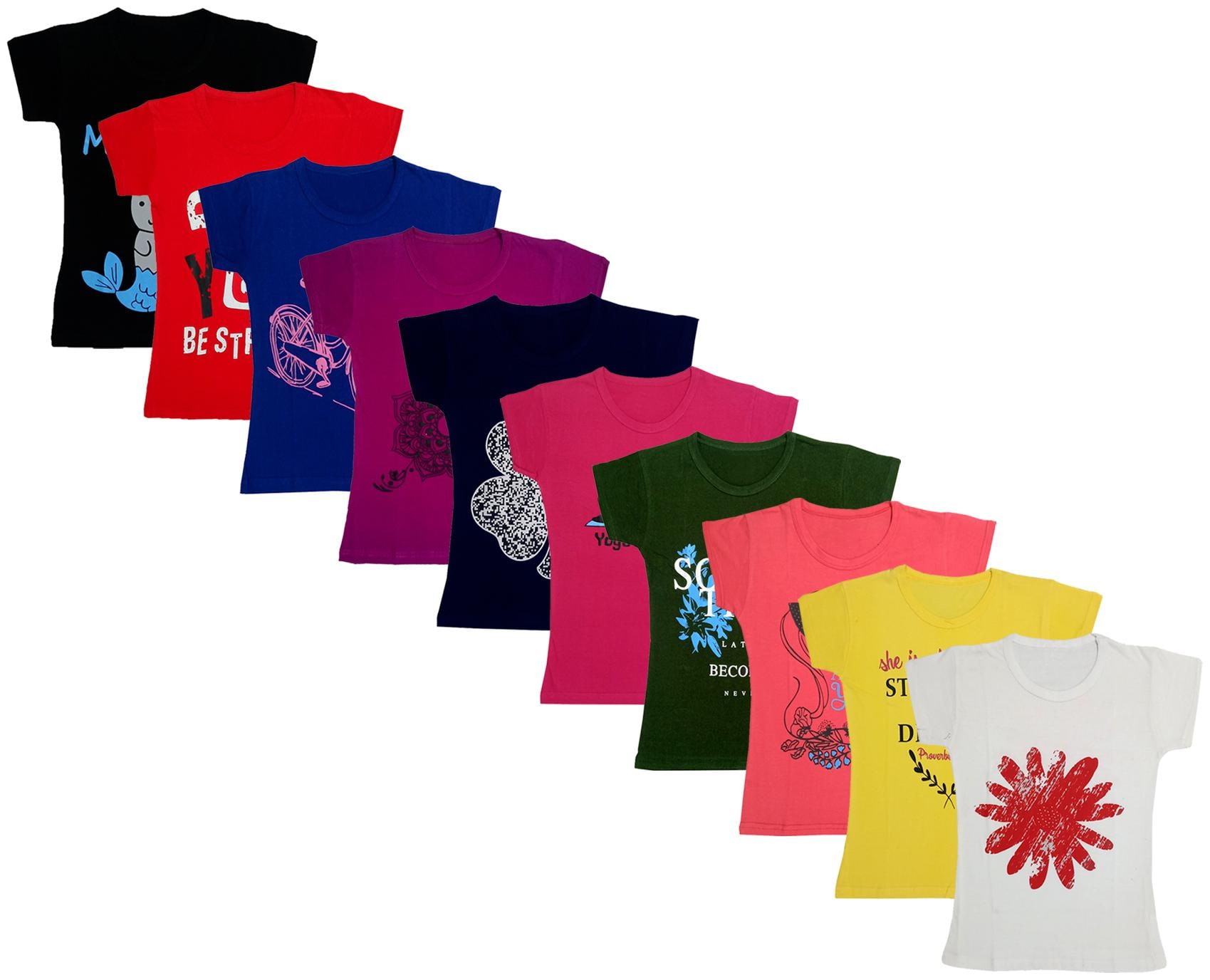 

Indiweaves Girl Cotton Printed T shirt - Multi