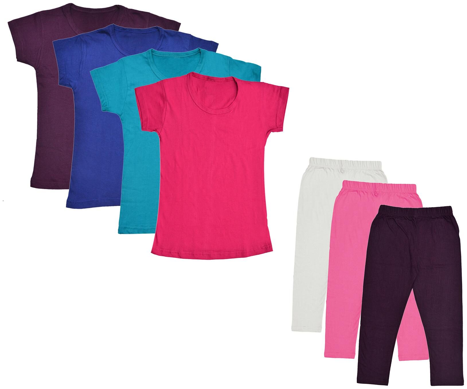 

Indiweaves Girl Cotton Top Bottom Set - Multi
