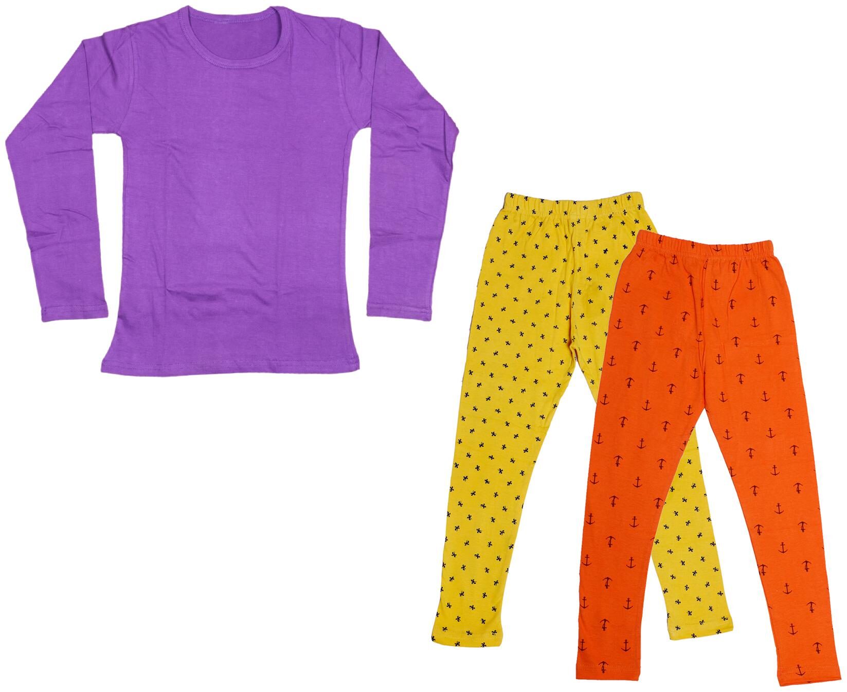 

Indiweaves Girl Cotton Solid T shirt - Multi