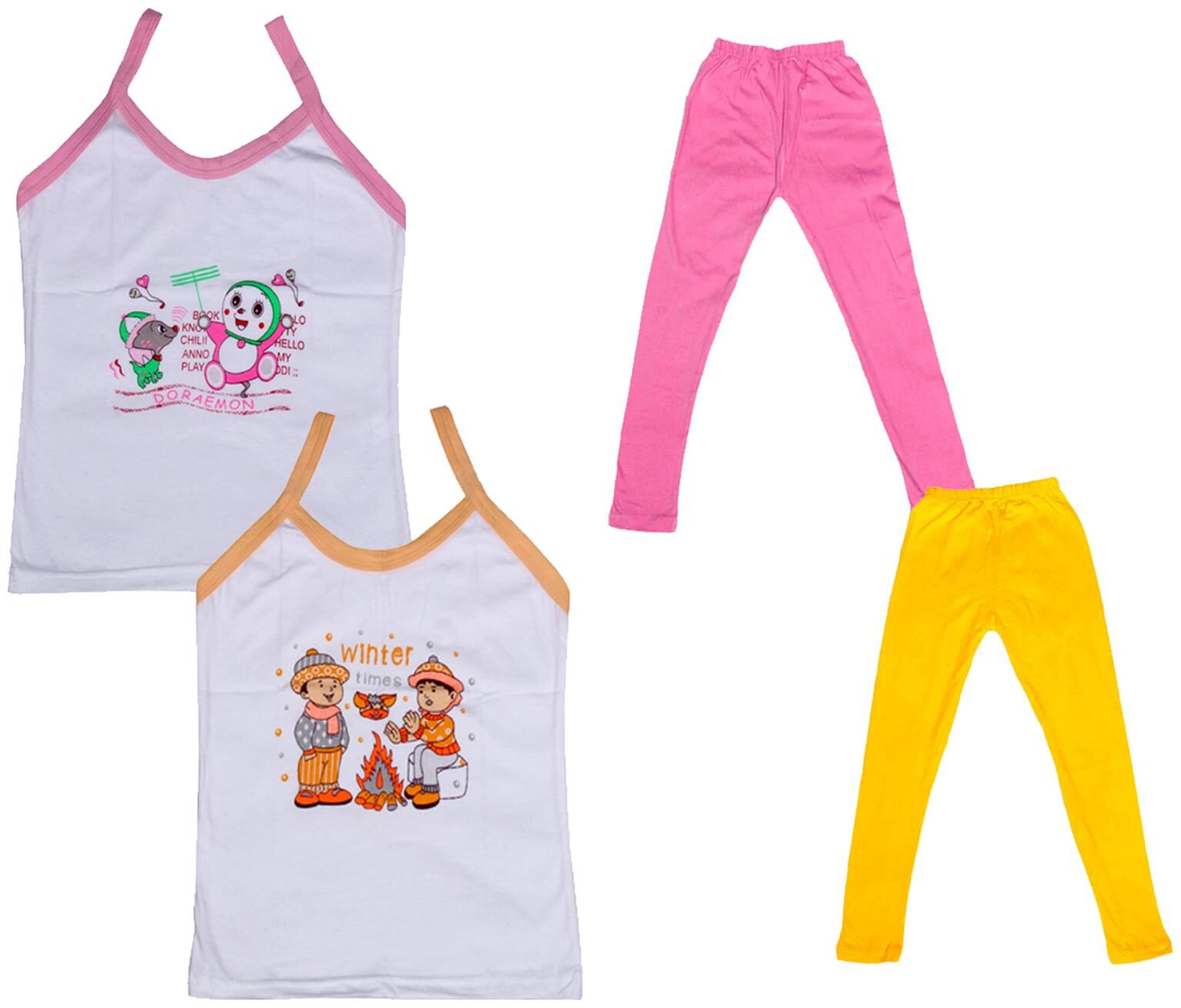 

Indiweaves Girl Cotton Top Bottom Set - Multi