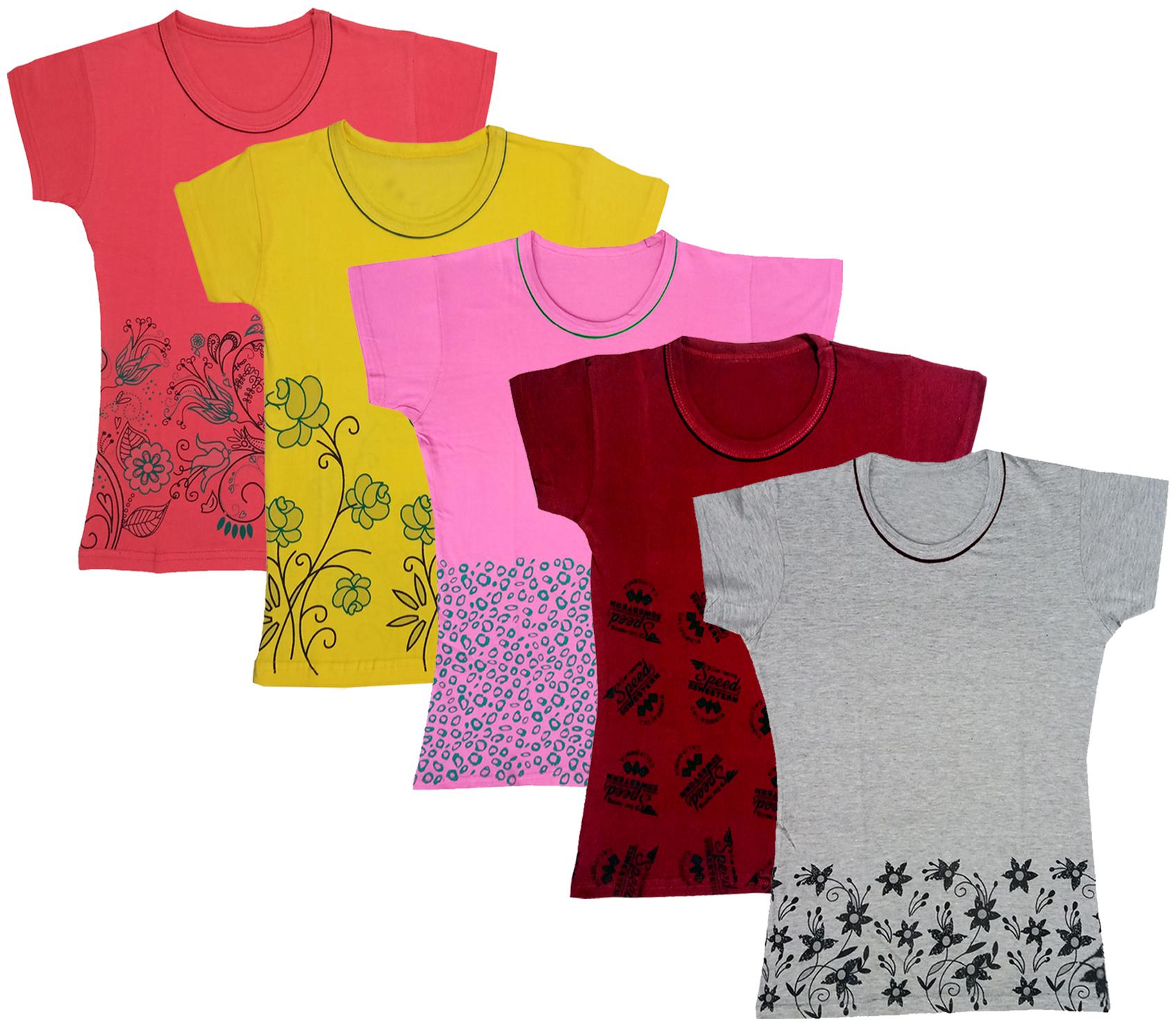 

Indiweaves Girl Cotton Printed T shirt - Multi