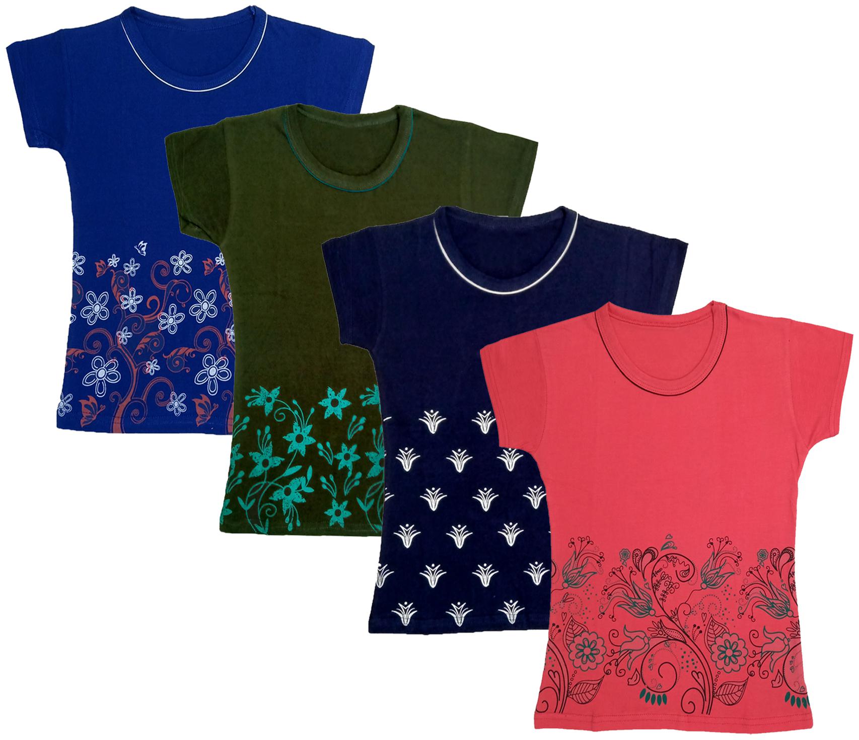 

Indiweaves Girl Cotton Printed T shirt - Multi