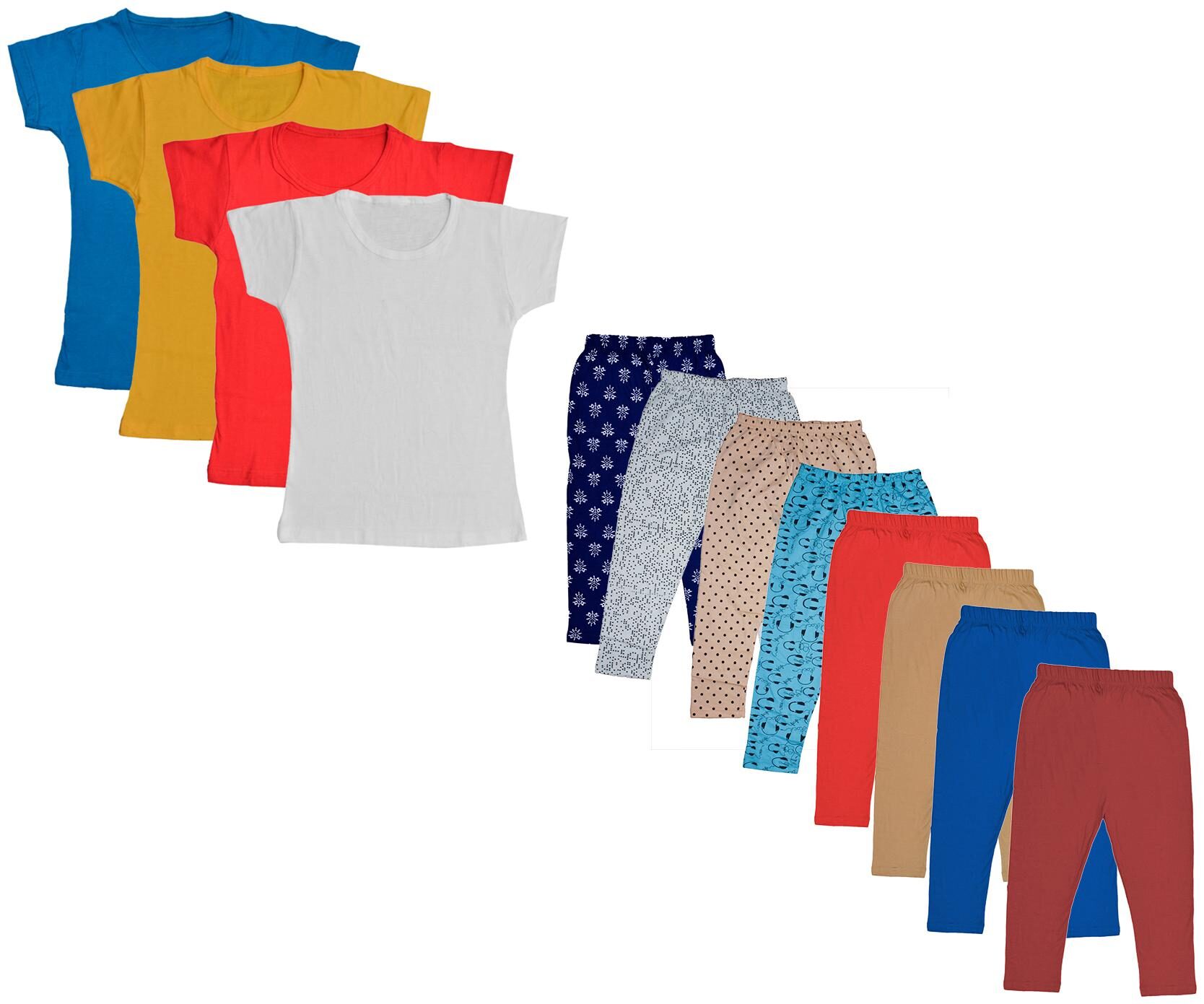 

Indiweaves Girl Cotton Top Bottom Set - Multi