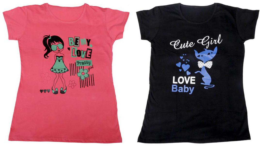 

Indiweaves Girl Cotton Solid T shirt - Multi