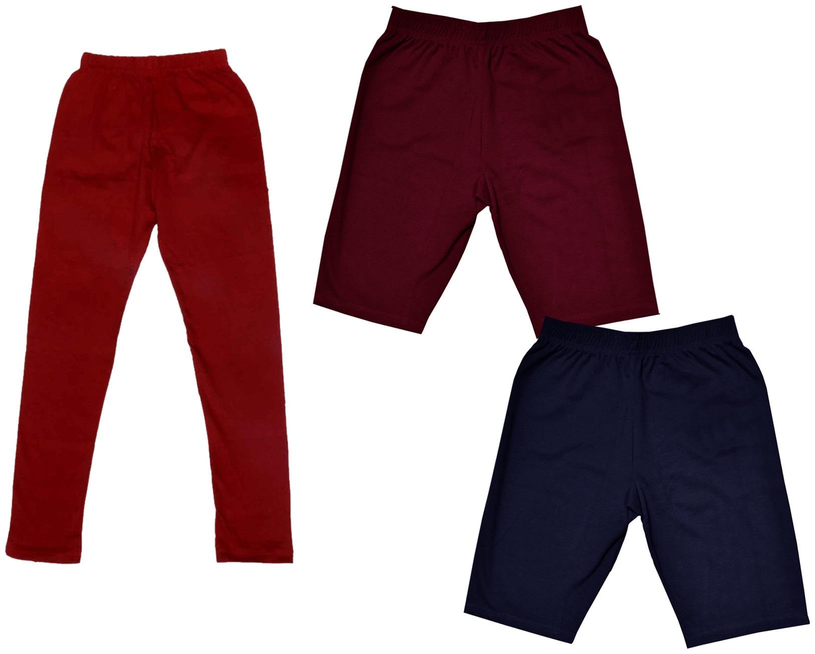 

Indiweaves Girl Cotton Solid Regular shorts - Multi