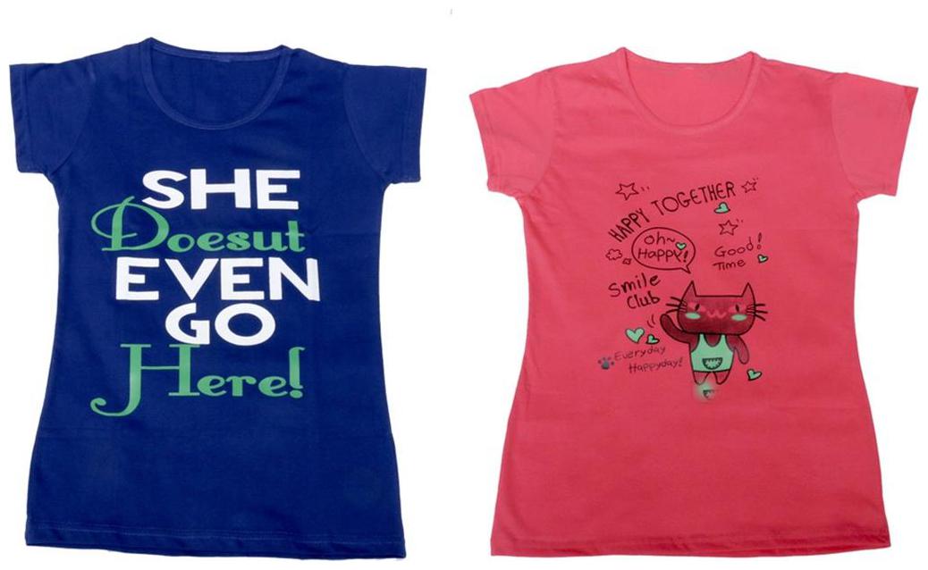 

Indiweaves Girl Cotton Solid T shirt - Multi