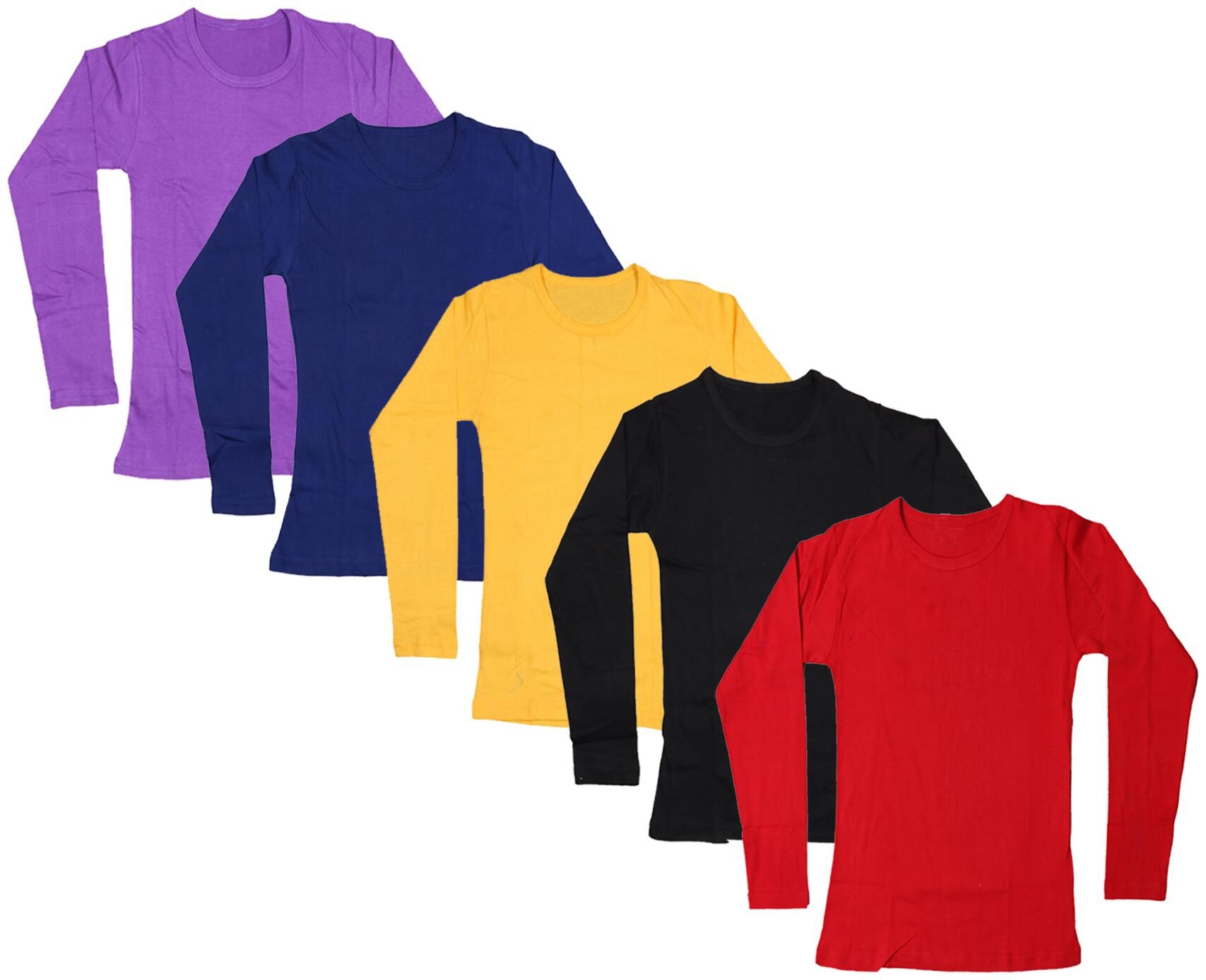 

Indiweaves Girl Cotton Solid T shirt - Multi