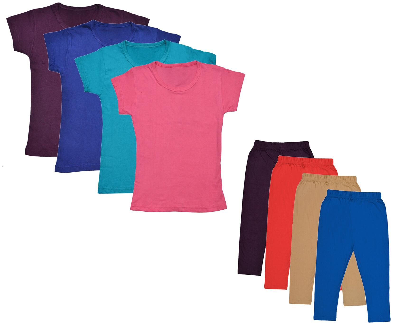 

Indiweaves Girl Cotton Top Bottom Set - Multi