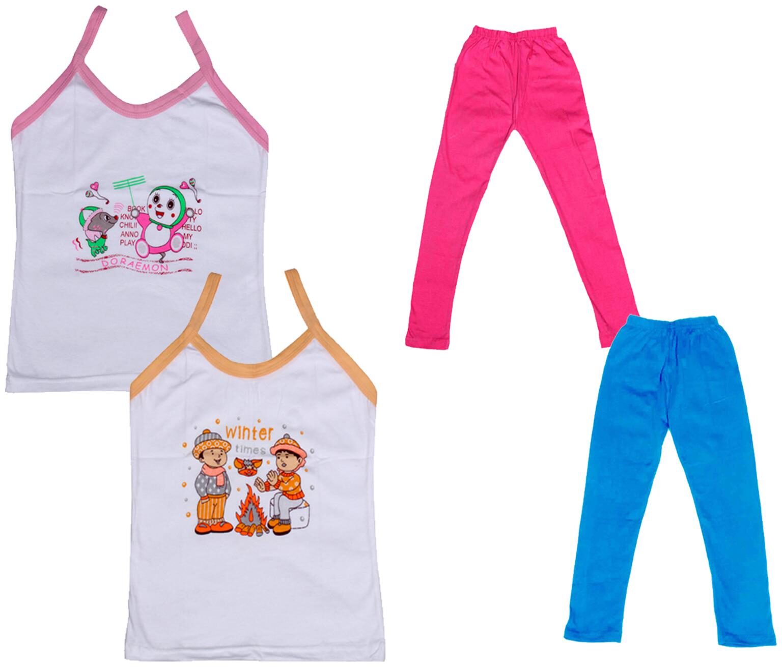 

Indiweaves Girl Cotton Top Bottom Set - Multi