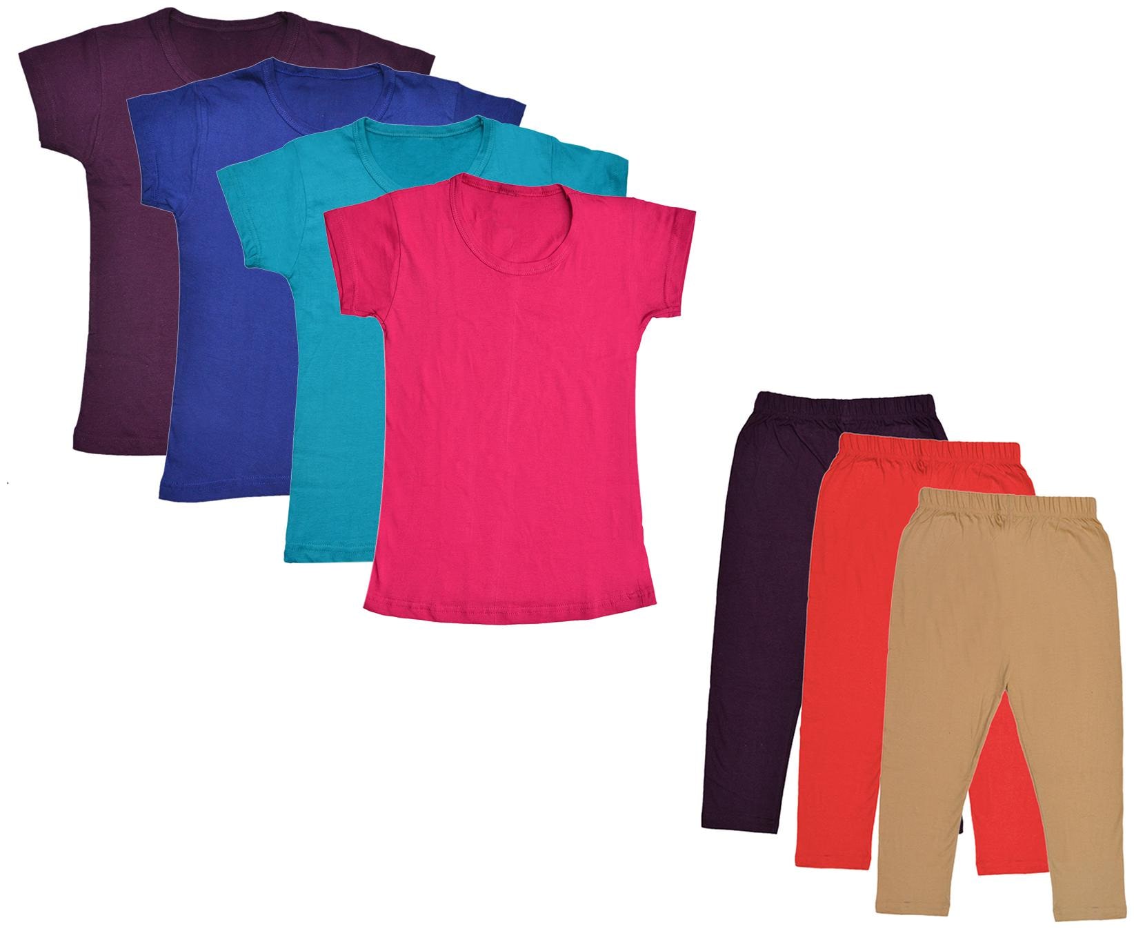 

Indiweaves Girl Cotton Top Bottom Set - Multi