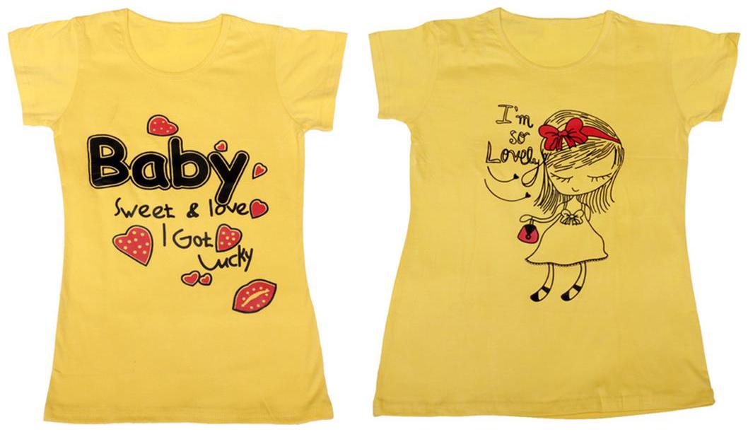 

Indiweaves Girl Cotton Solid T shirt - Multi