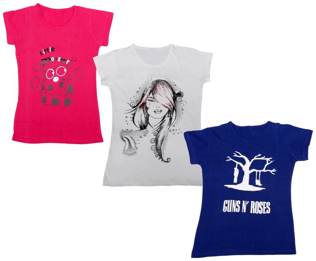 

Indiweaves Girl Cotton Printed T shirt - Multi