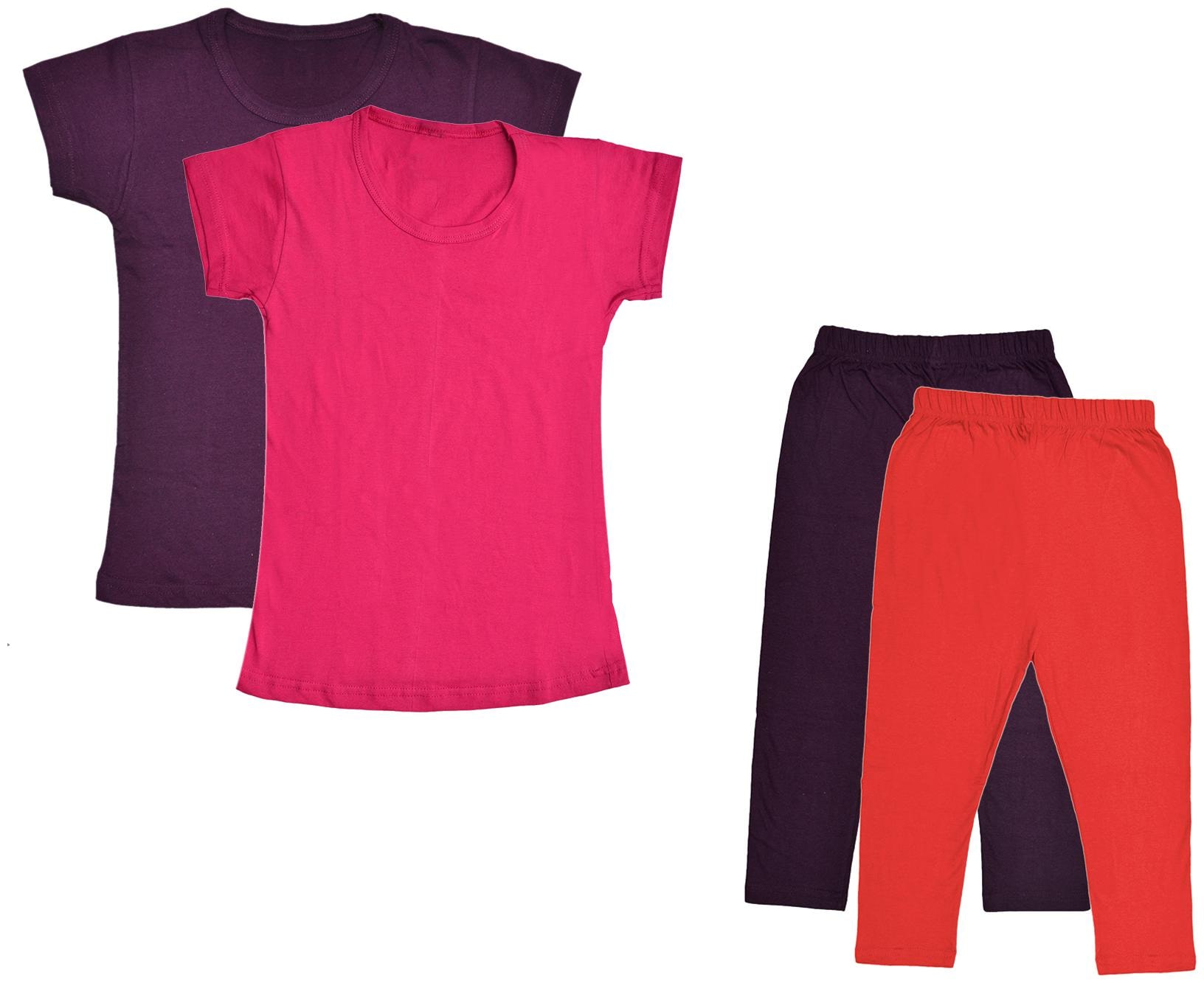 

Indiweaves Girl Cotton Top Bottom Set - Multi