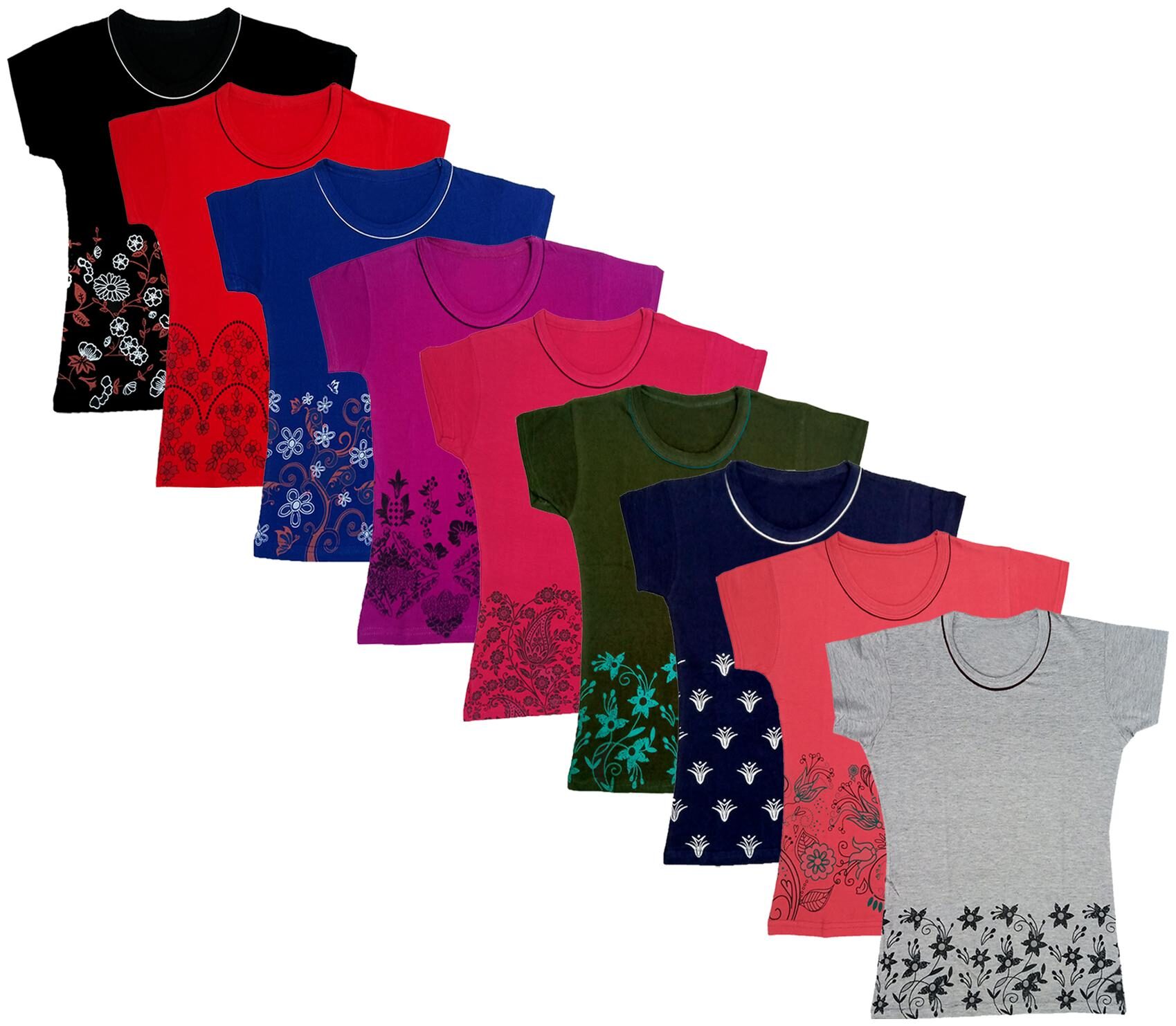 

Indiweaves Girl Cotton Printed T shirt - Multi